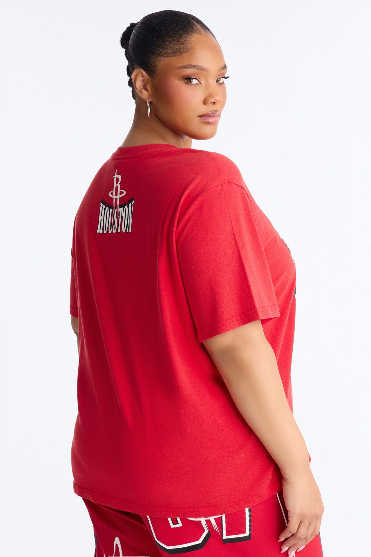 NBA Houston Rockets Washed Oversized Tee - Red