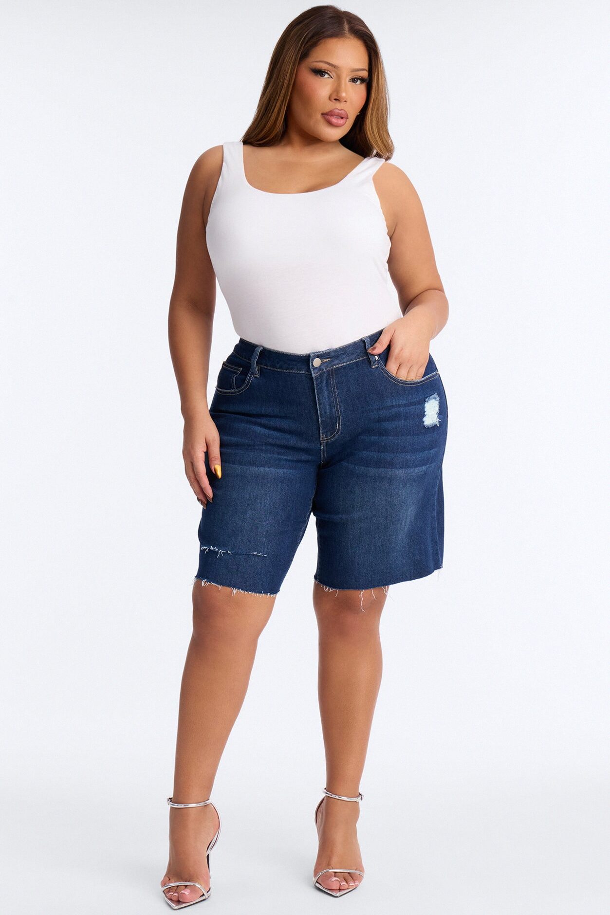 Sundaze Bermuda Denim Shorts - Dark Wash