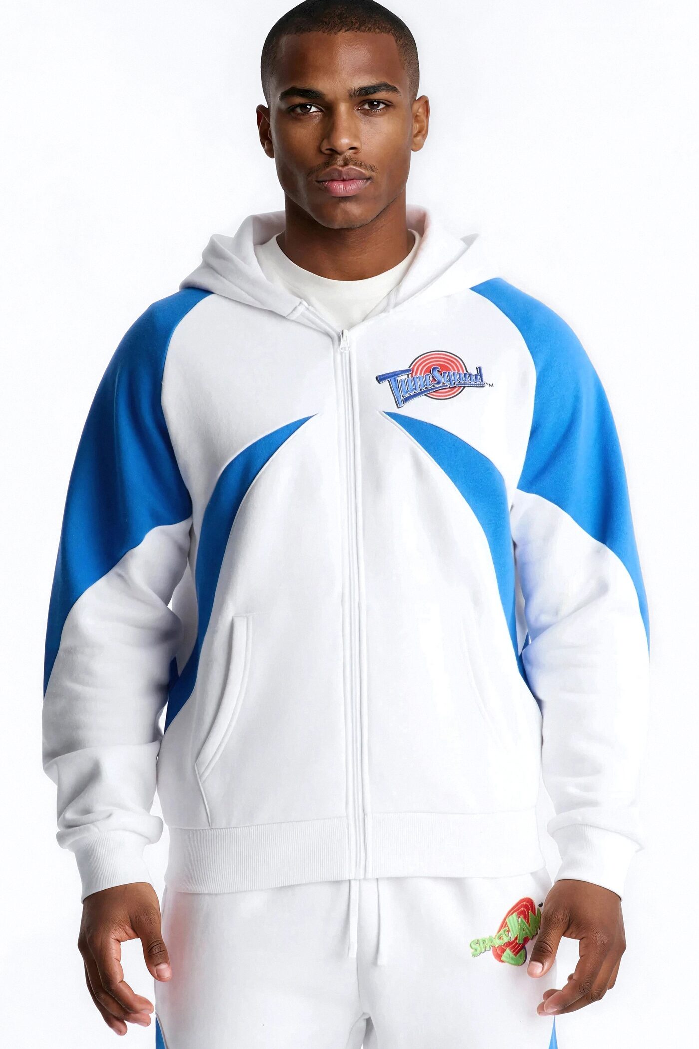 Space Jam Toon Squad Paneled Zip Up Hoodie - White