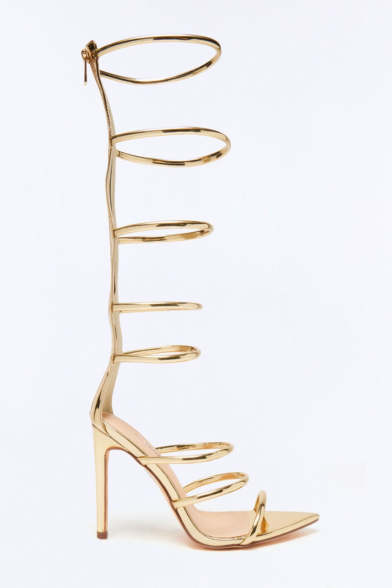 Selita Gladiator Stiletto Heels - Gold
