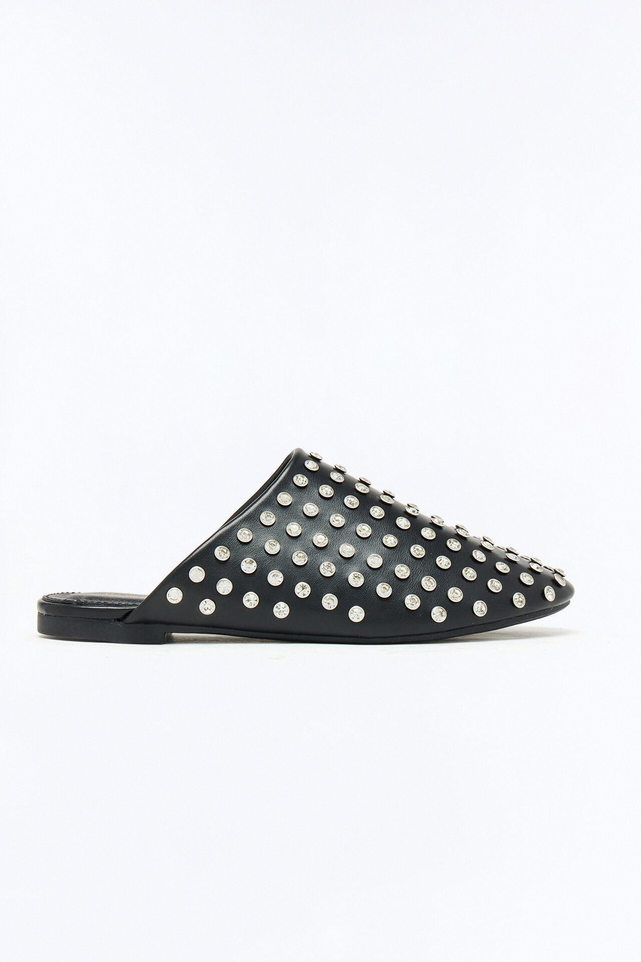 Una Rhinestone Flats - Black