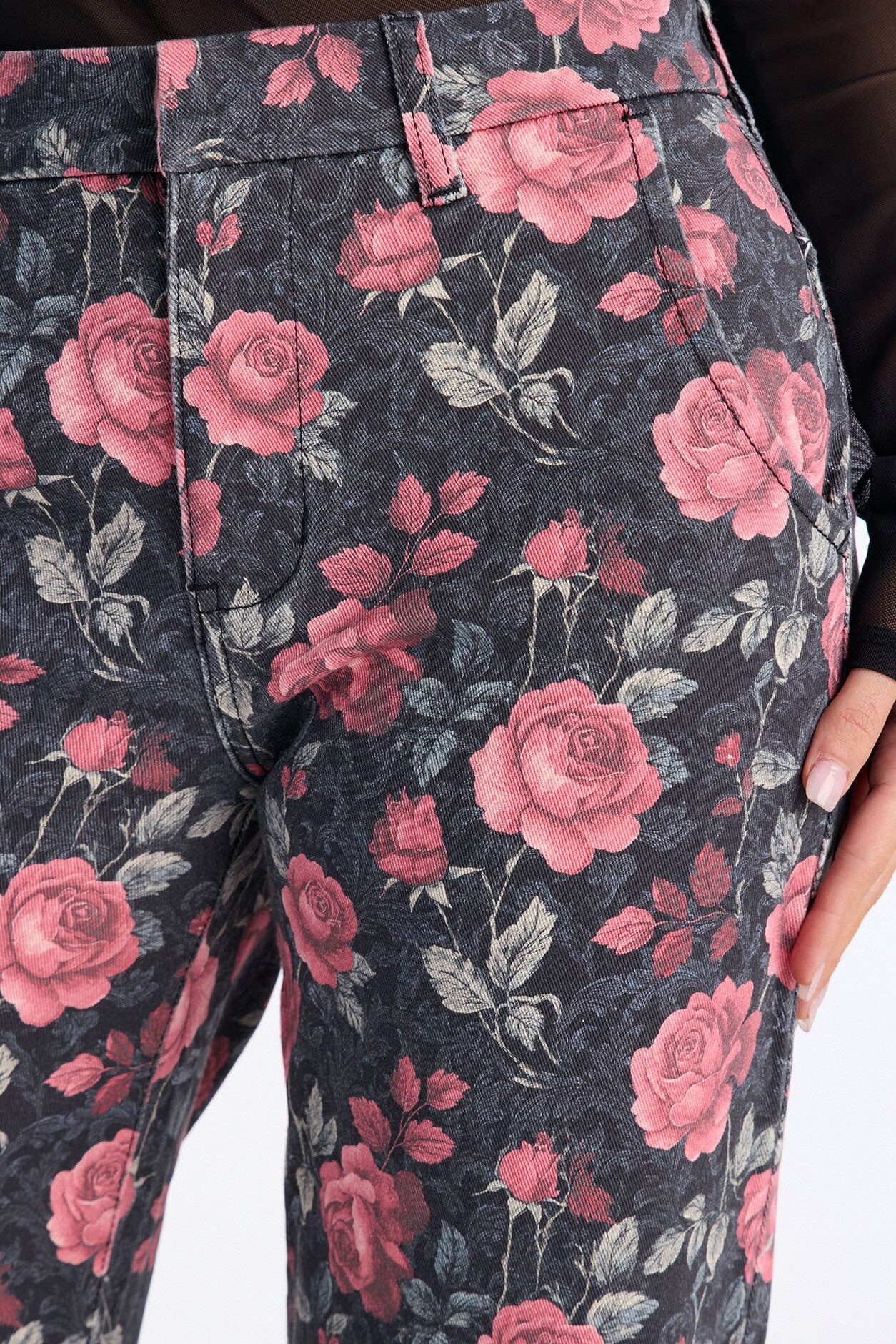 Garden Of Love Trouser Wide Leg Jeans - Black/combo