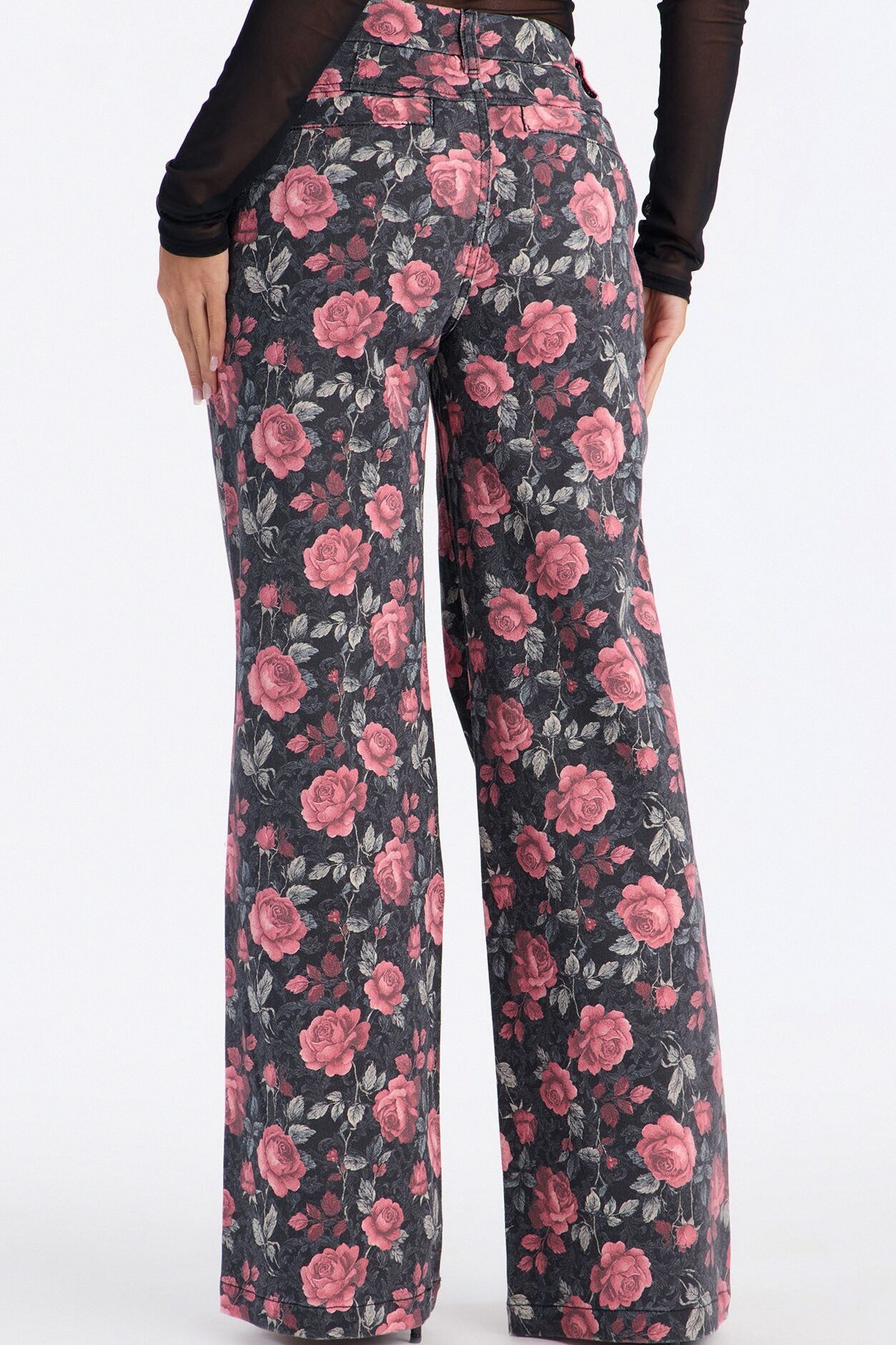 Garden Of Love Trouser Wide Leg Jeans - Black/combo