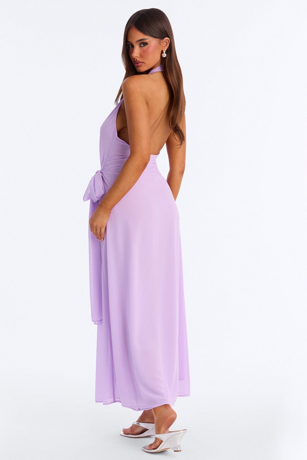 Allyson Chiffon Wrap Maxi Dress - Lavender
