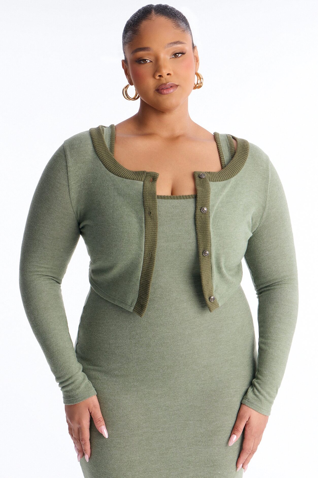 Literally No Maxi Dress Set - Olive
