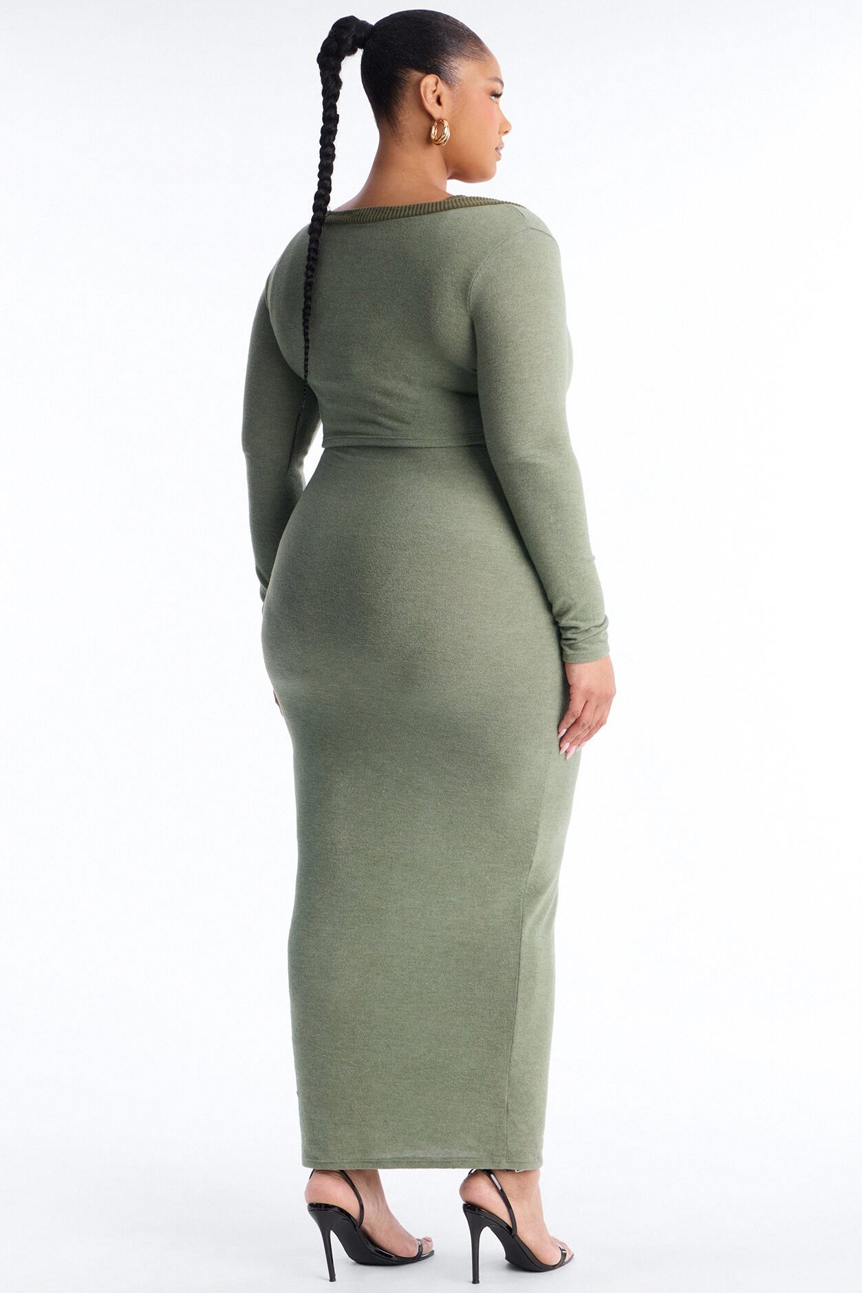 Literally No Maxi Dress Set - Olive