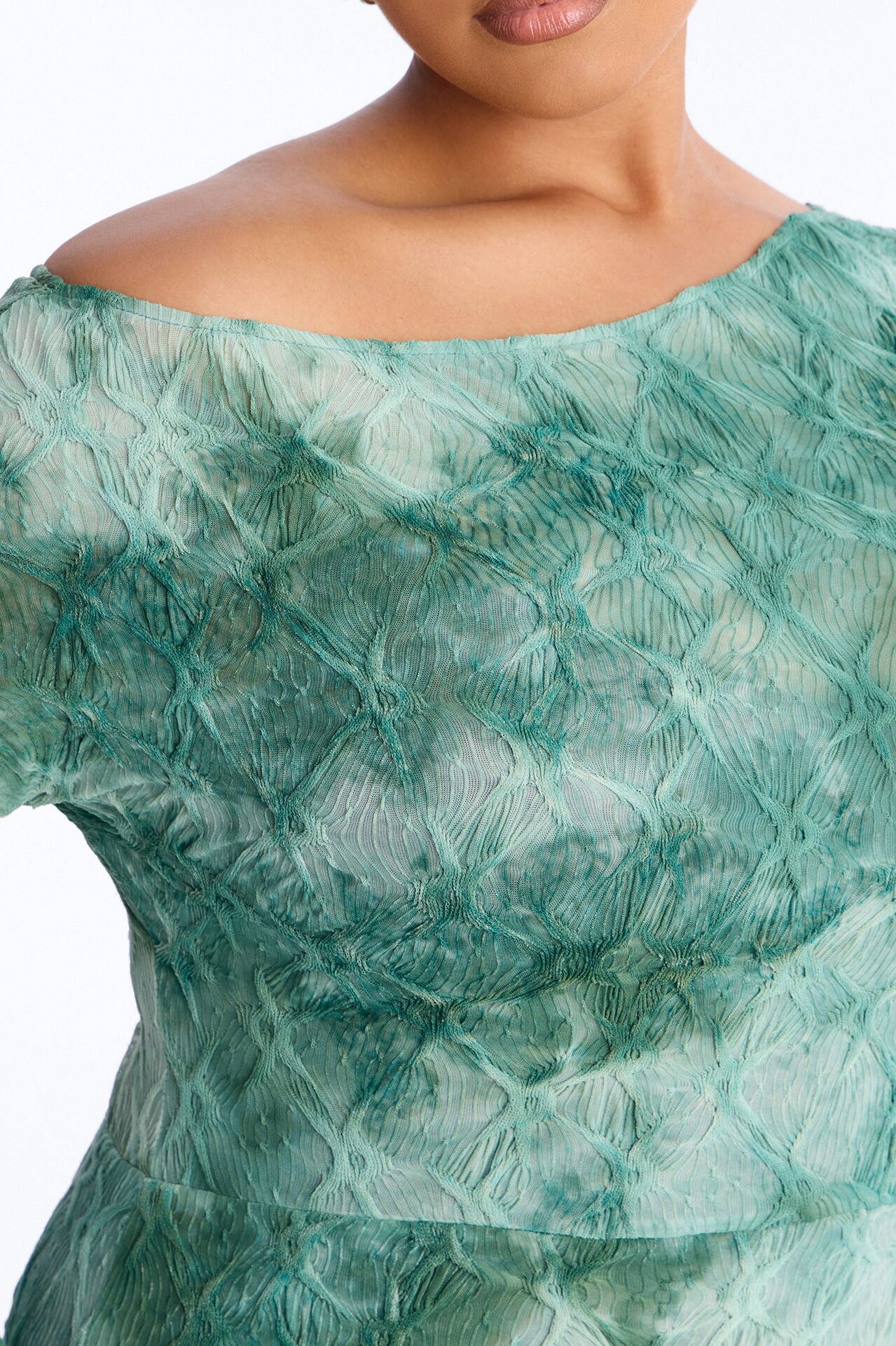 Riannon Textured Tie Dye Maxi Dress - Green/combo