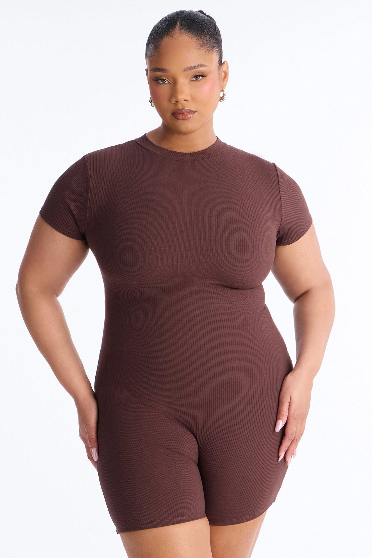 Malia Snatched Romper - Chocolate