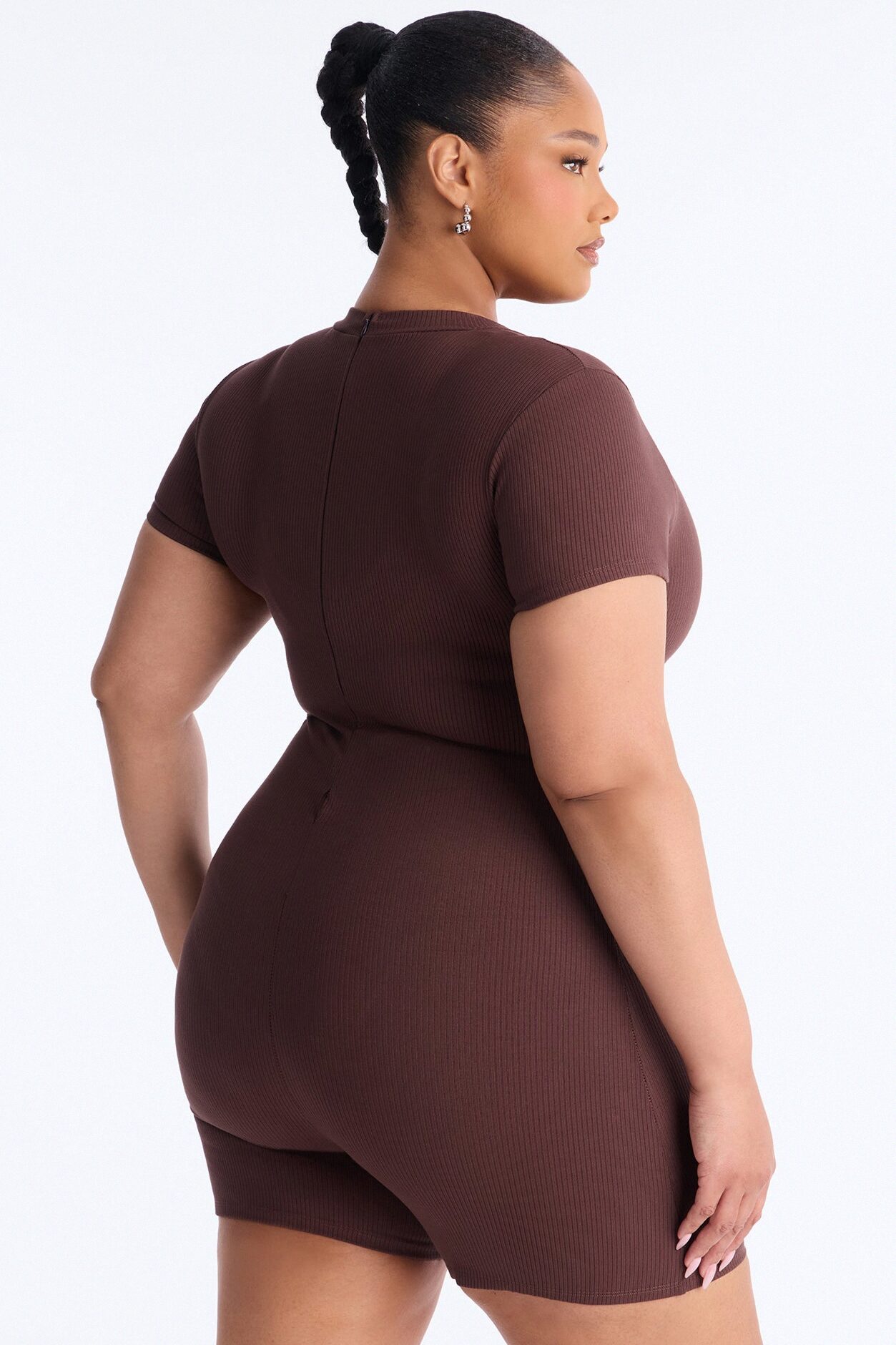 Malia Snatched Romper - Chocolate