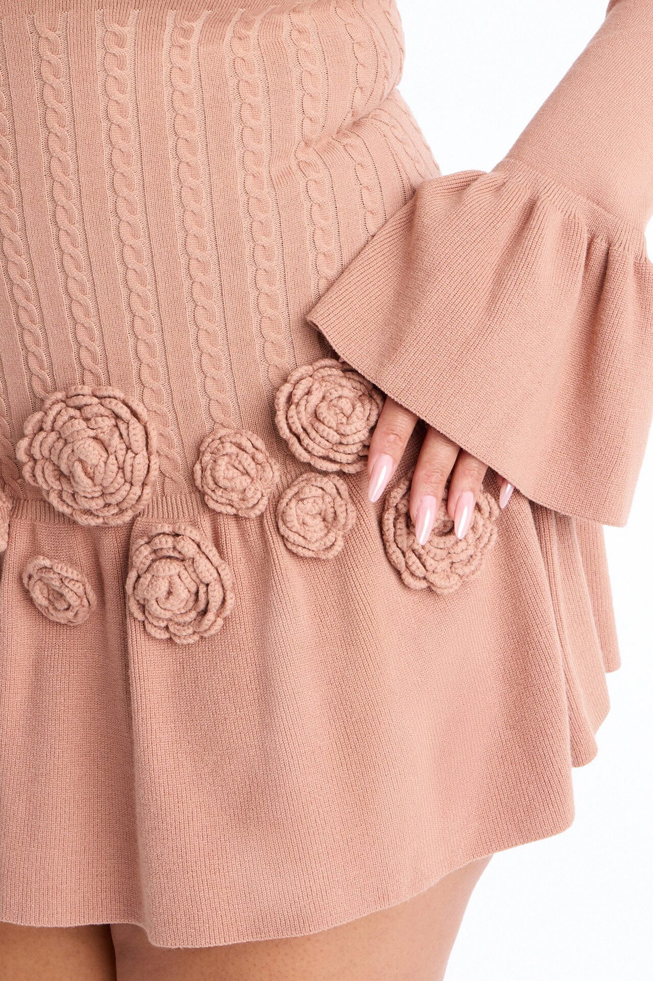 Silvana Rose Sweater Mini Dress - Mocha