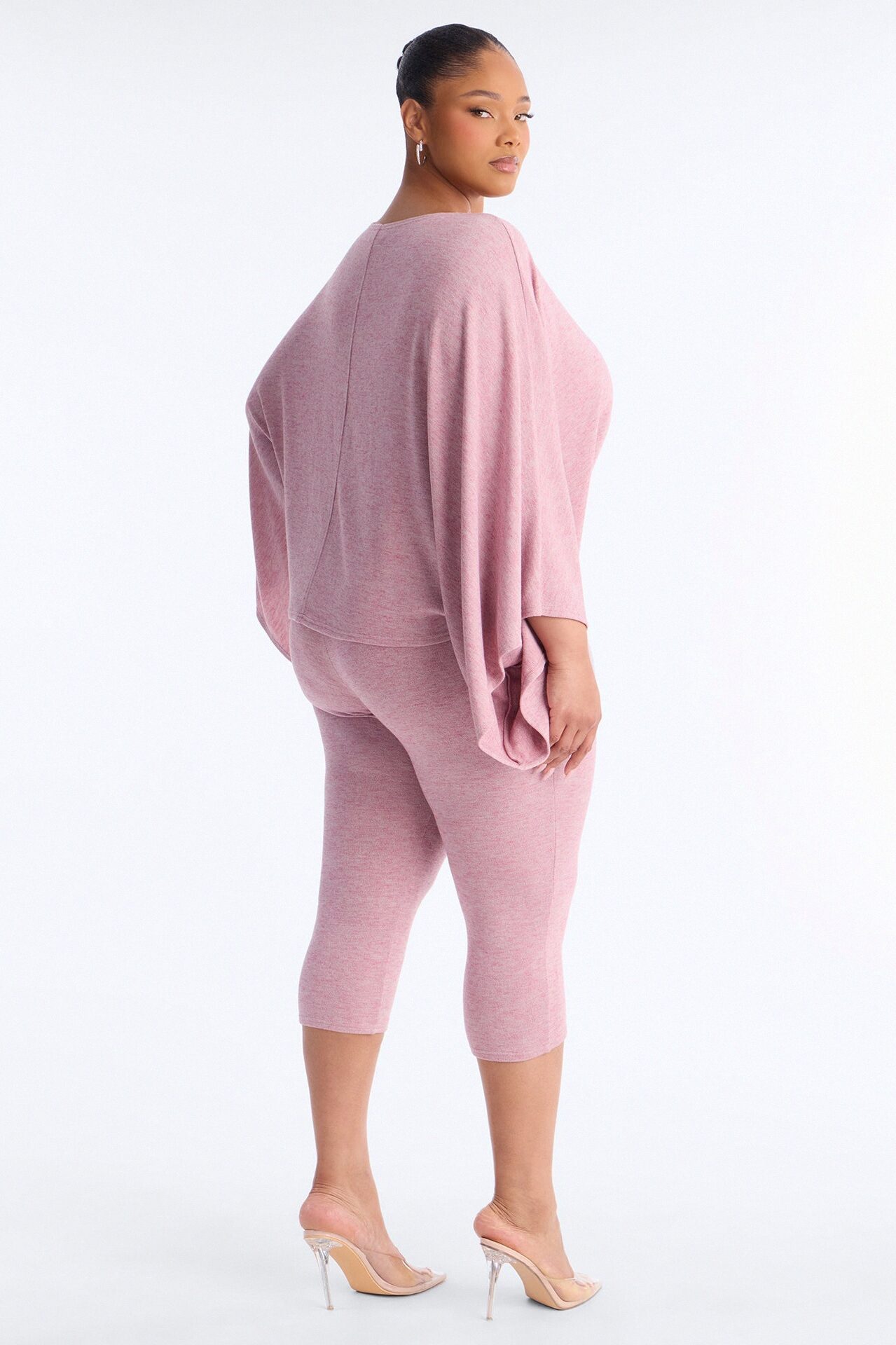 Amaya Capri Jumpsuit And Draped Top Set - Mauve