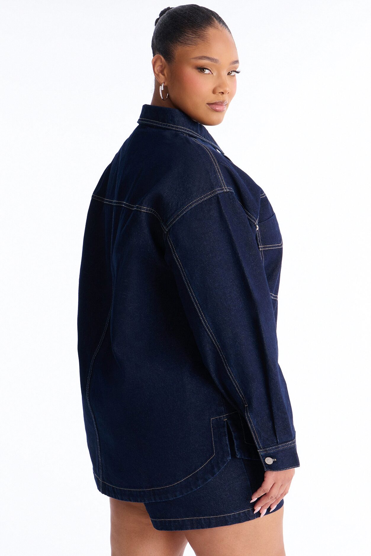 Night Borough Denim Shacket - Dark Wash