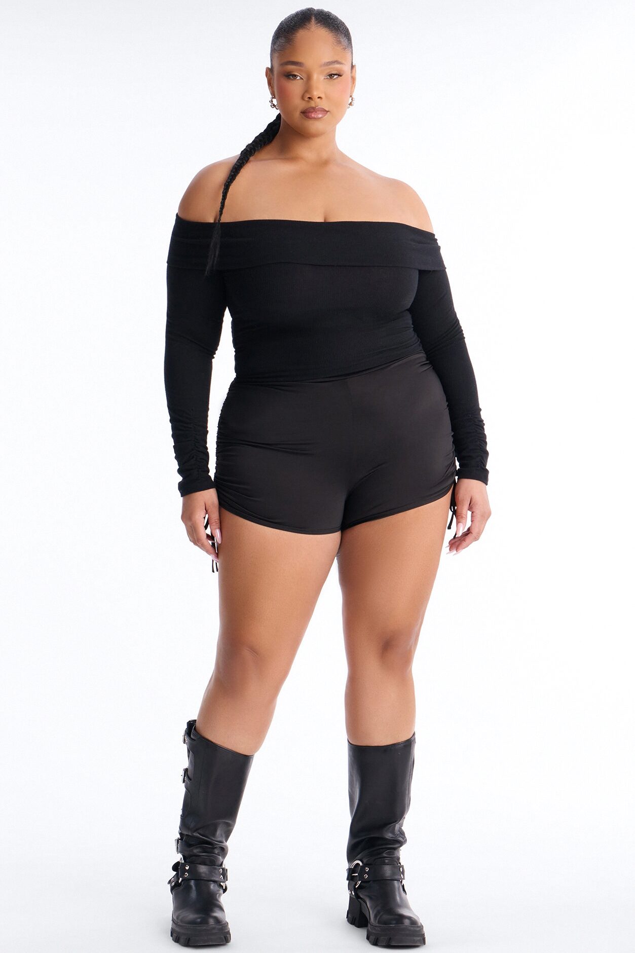 Finessed Ruched Micro Short - Black