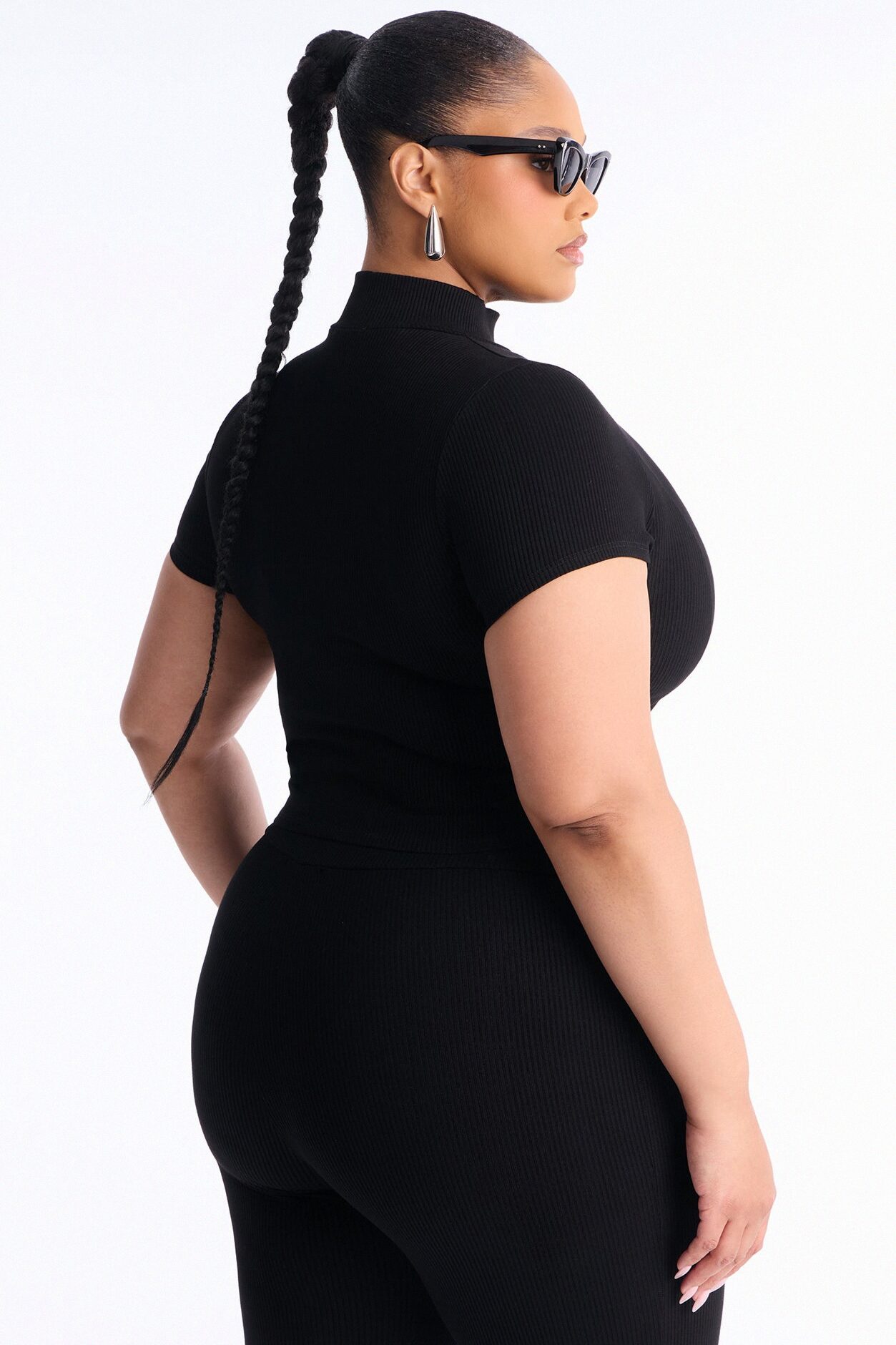 Mia Zip Snatched Pant Set - Black