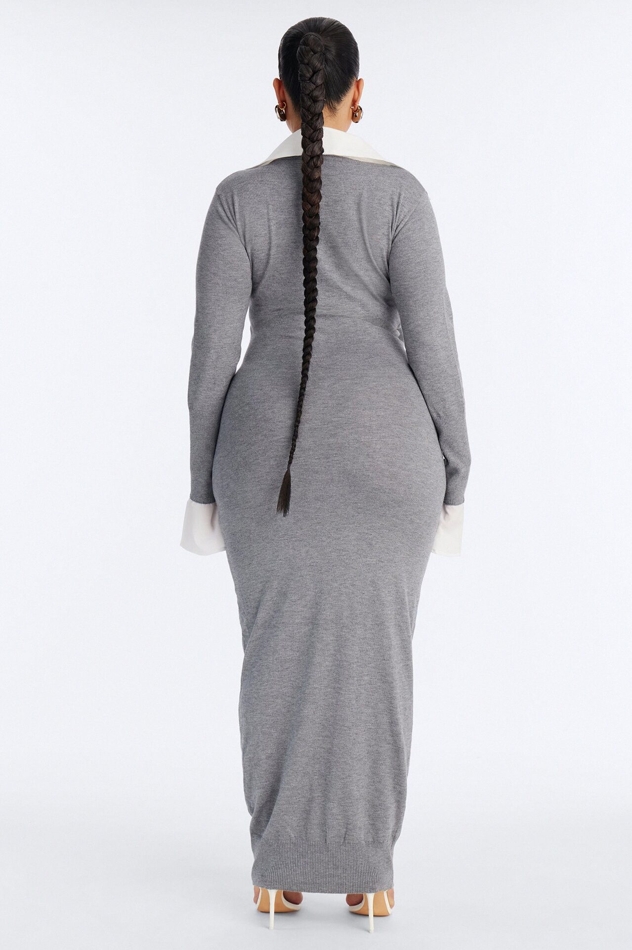Switch It Up Sweater Maxi Dress - Charcoal/combo