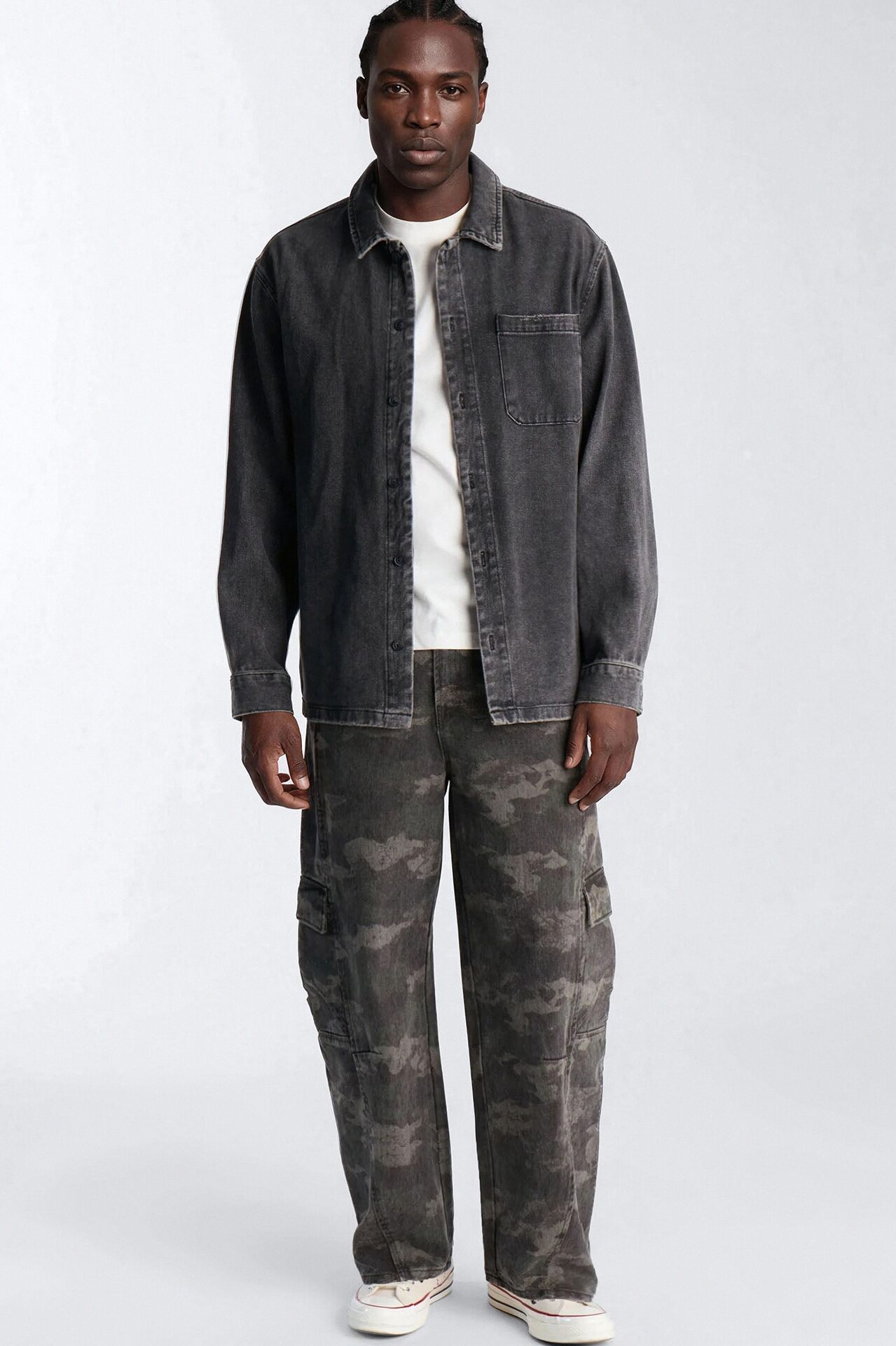 Combat Seams Barrel Jeans - Camouflage