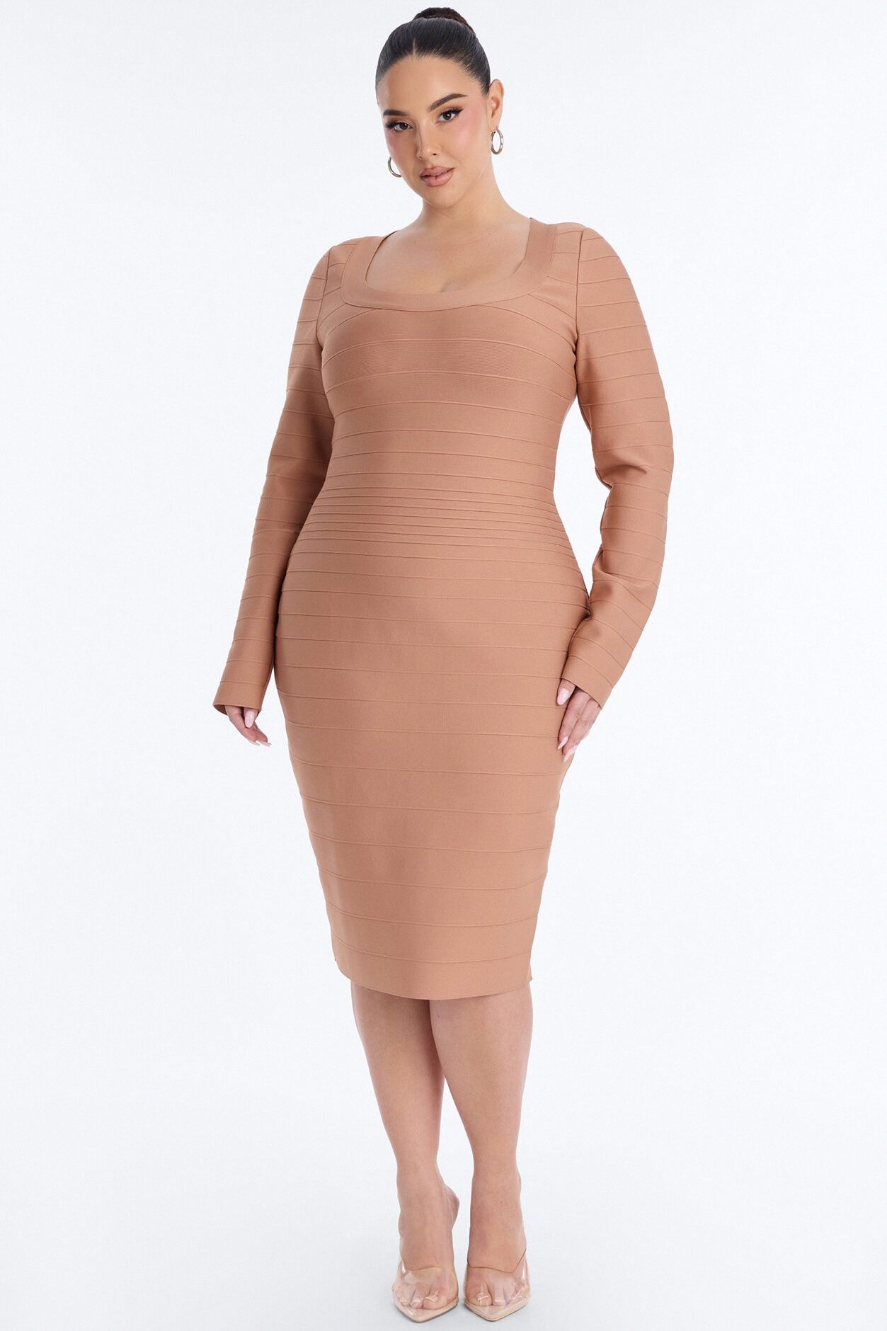 Keira Bandage Midi Dress - Taupe