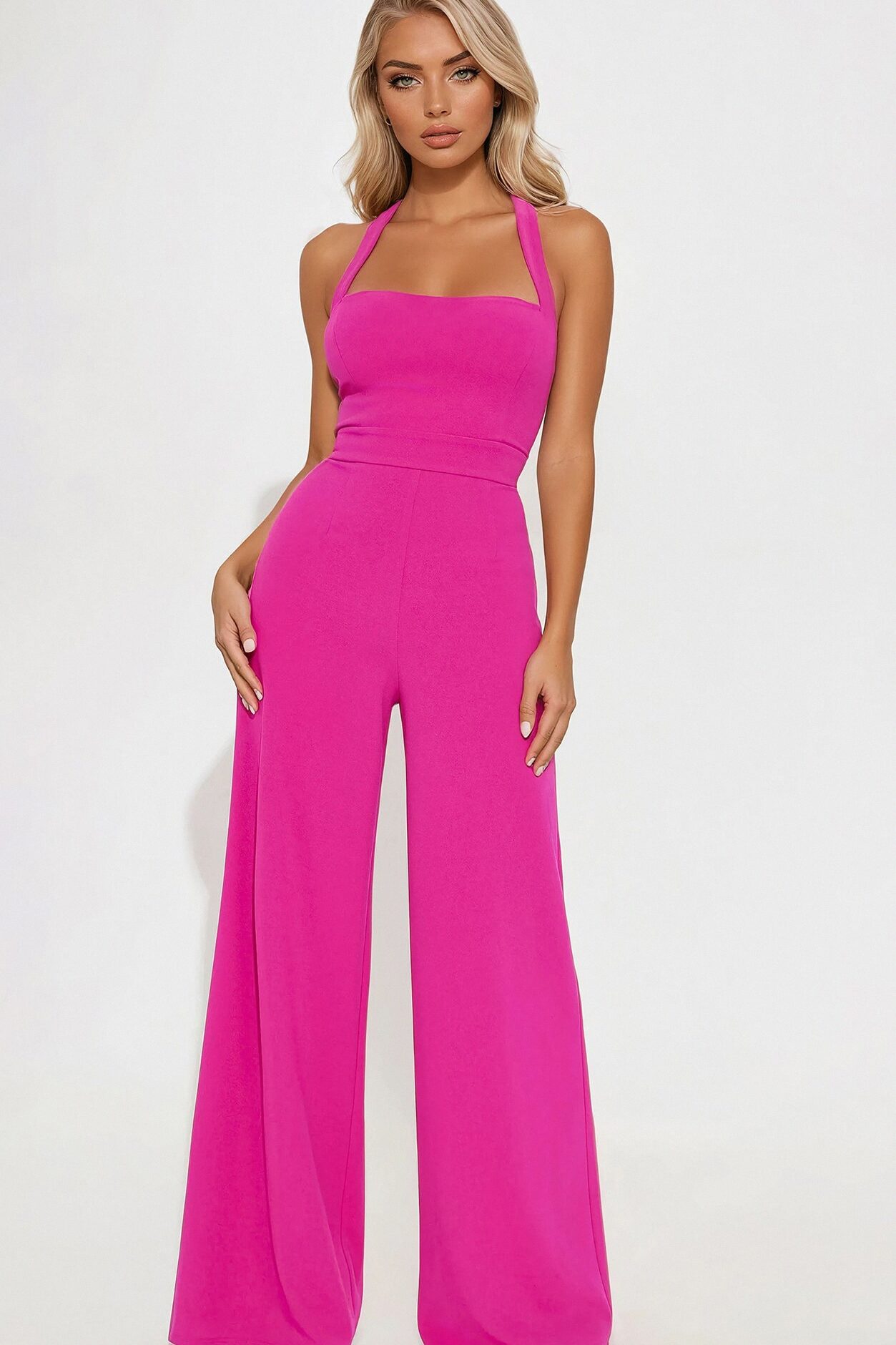 Cater To Me Jumpsuit - Fuchsia