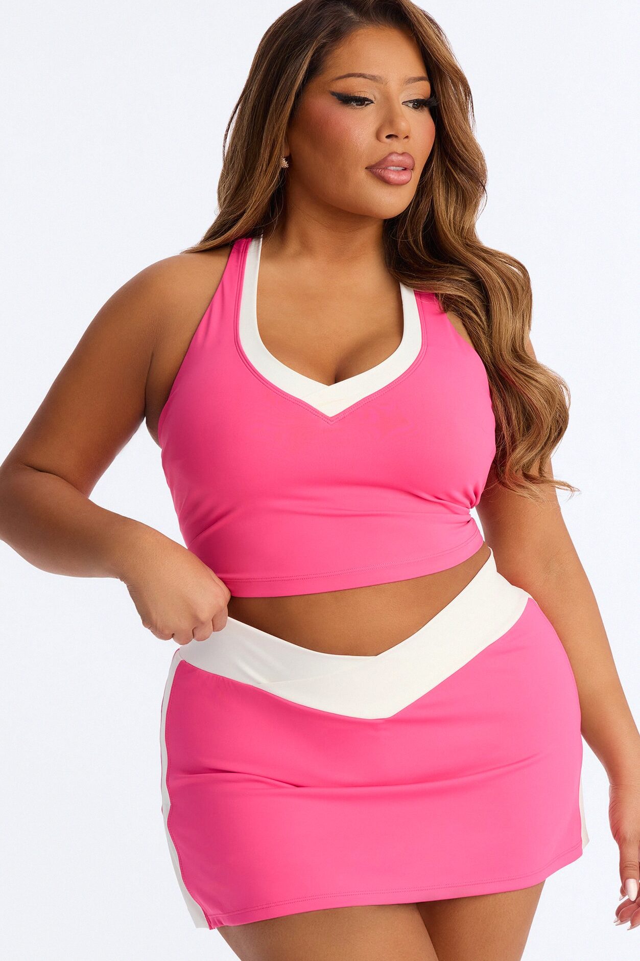 Elena Racerback Skirt Set - Pink