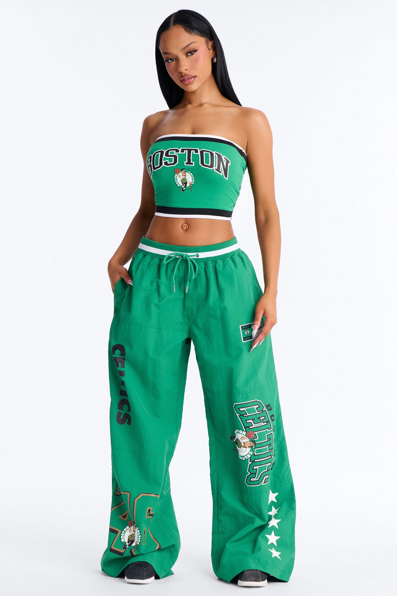 NBA Boston Celtics Patchwork Tube Top - Kelly Green