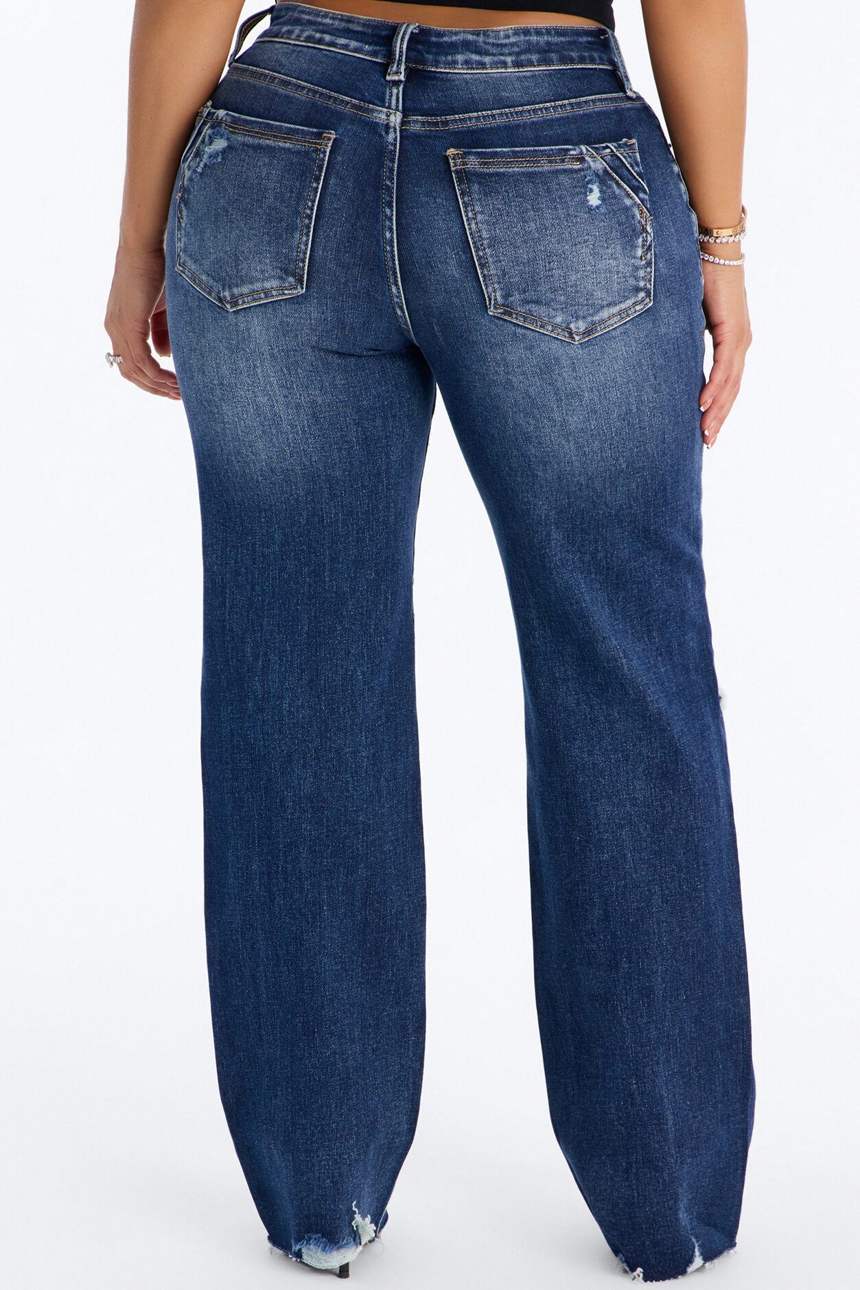 Meadow Lane Stretch Straight Leg Jeans - Medium Wash