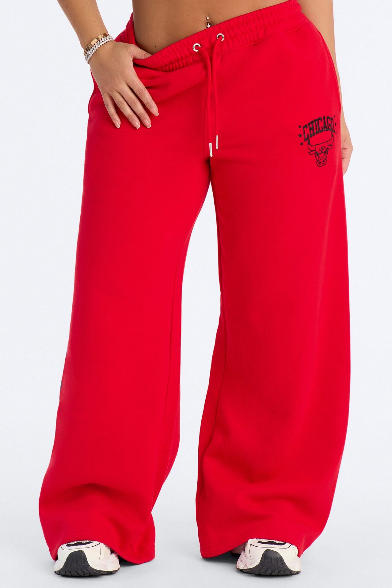NBA Chicago Bulls Fleece Wide Leg Pants - Red