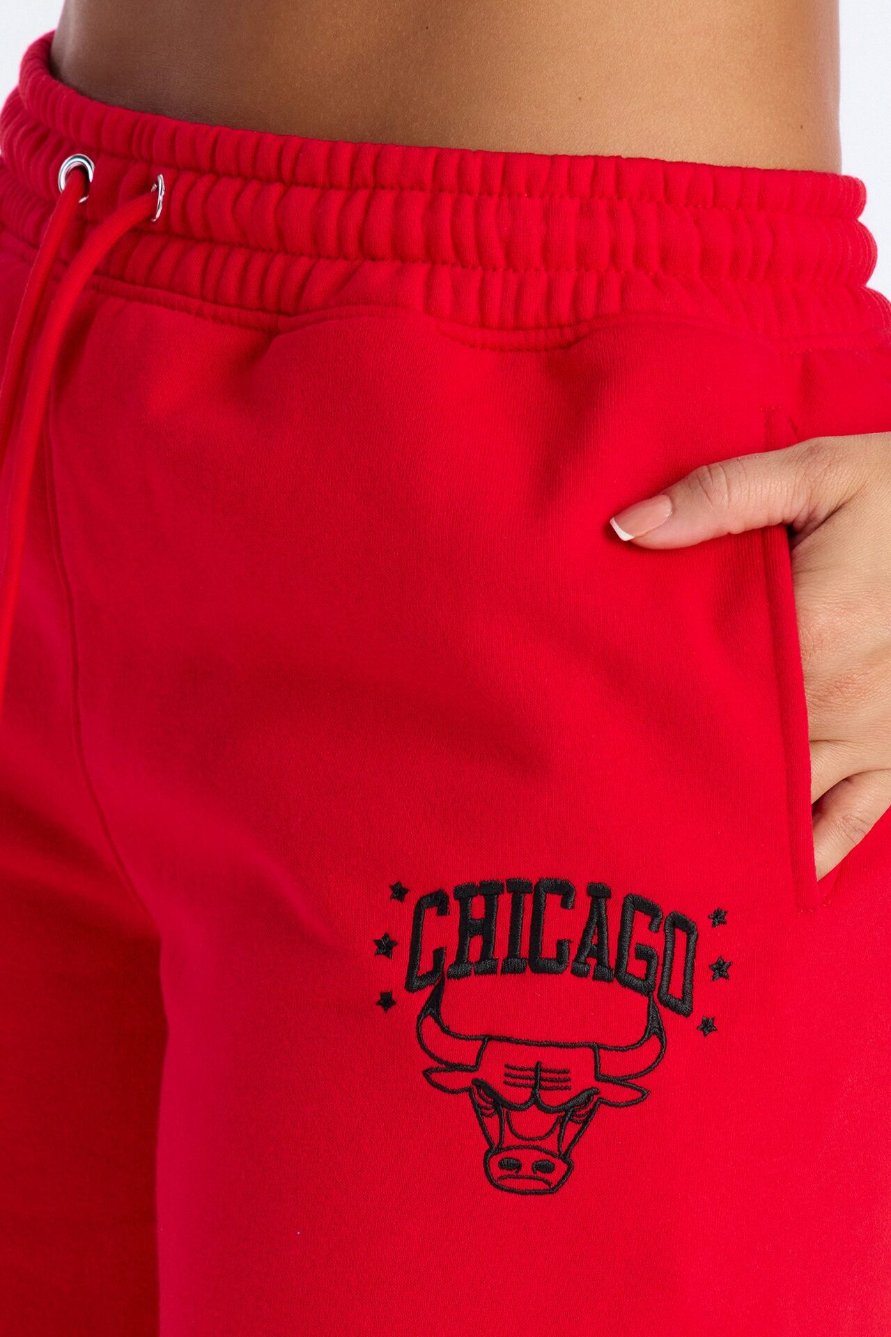 NBA Chicago Bulls Fleece Wide Leg Pants - Red