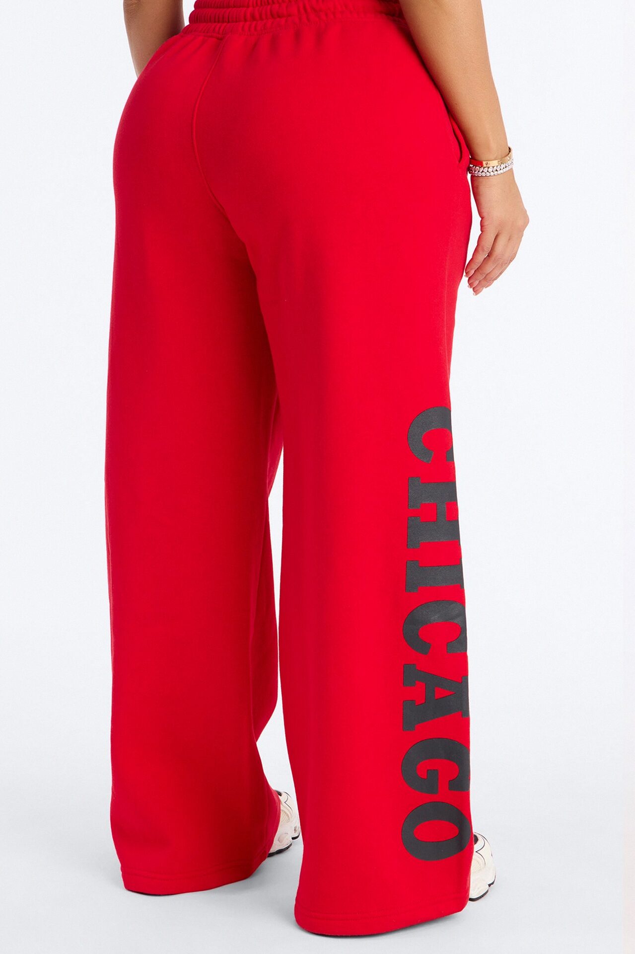 NBA Chicago Bulls Fleece Wide Leg Pants - Red