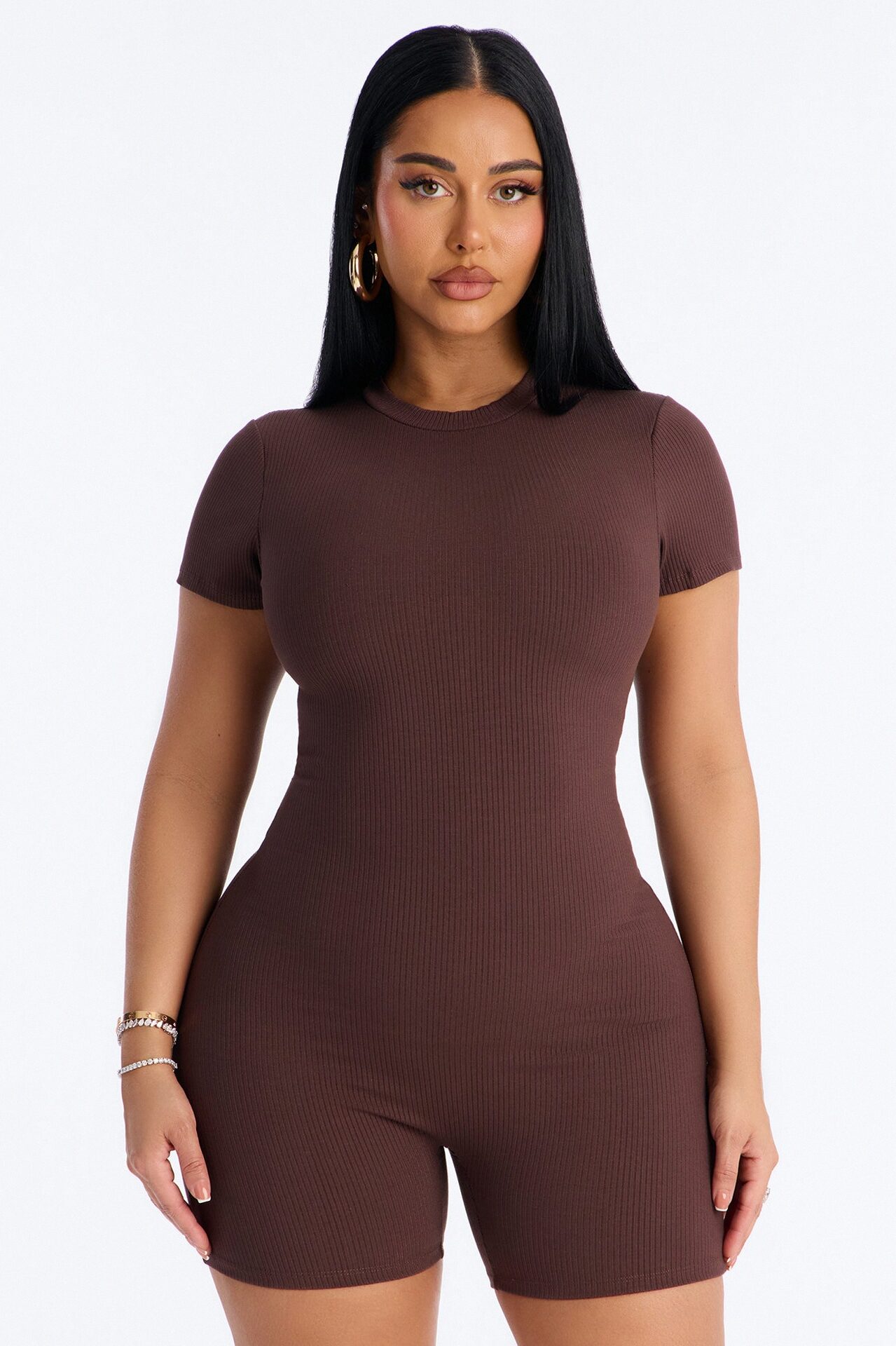 Malia Snatched Romper - Chocolate