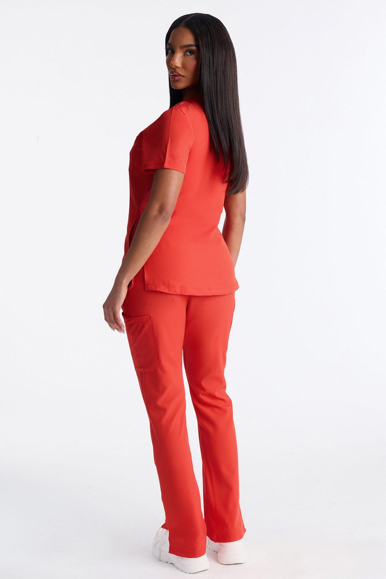 Vitals Only Straight Leg Scrub Set - Fire