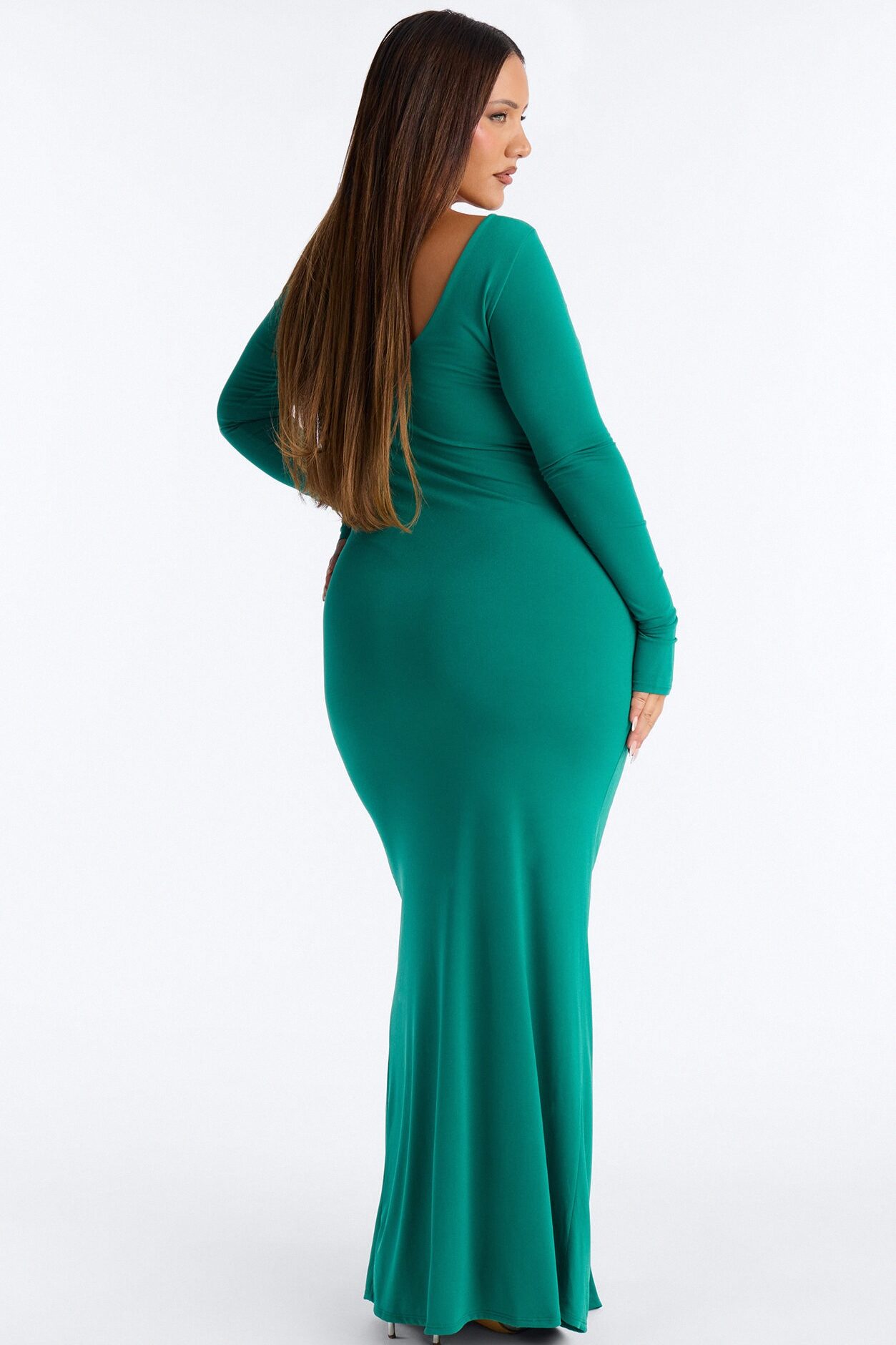 Eloise Boat Neck Maxi Dress - Kelly Green