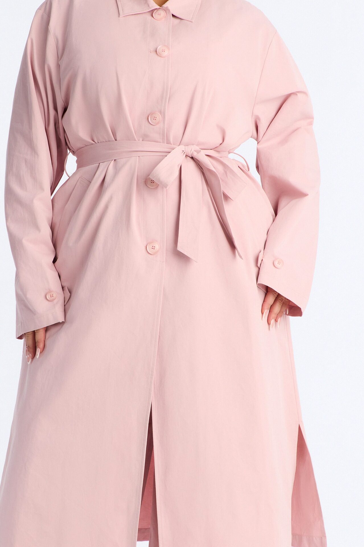 Down The Street Trench Coat Balloon Pant Set - Mauve