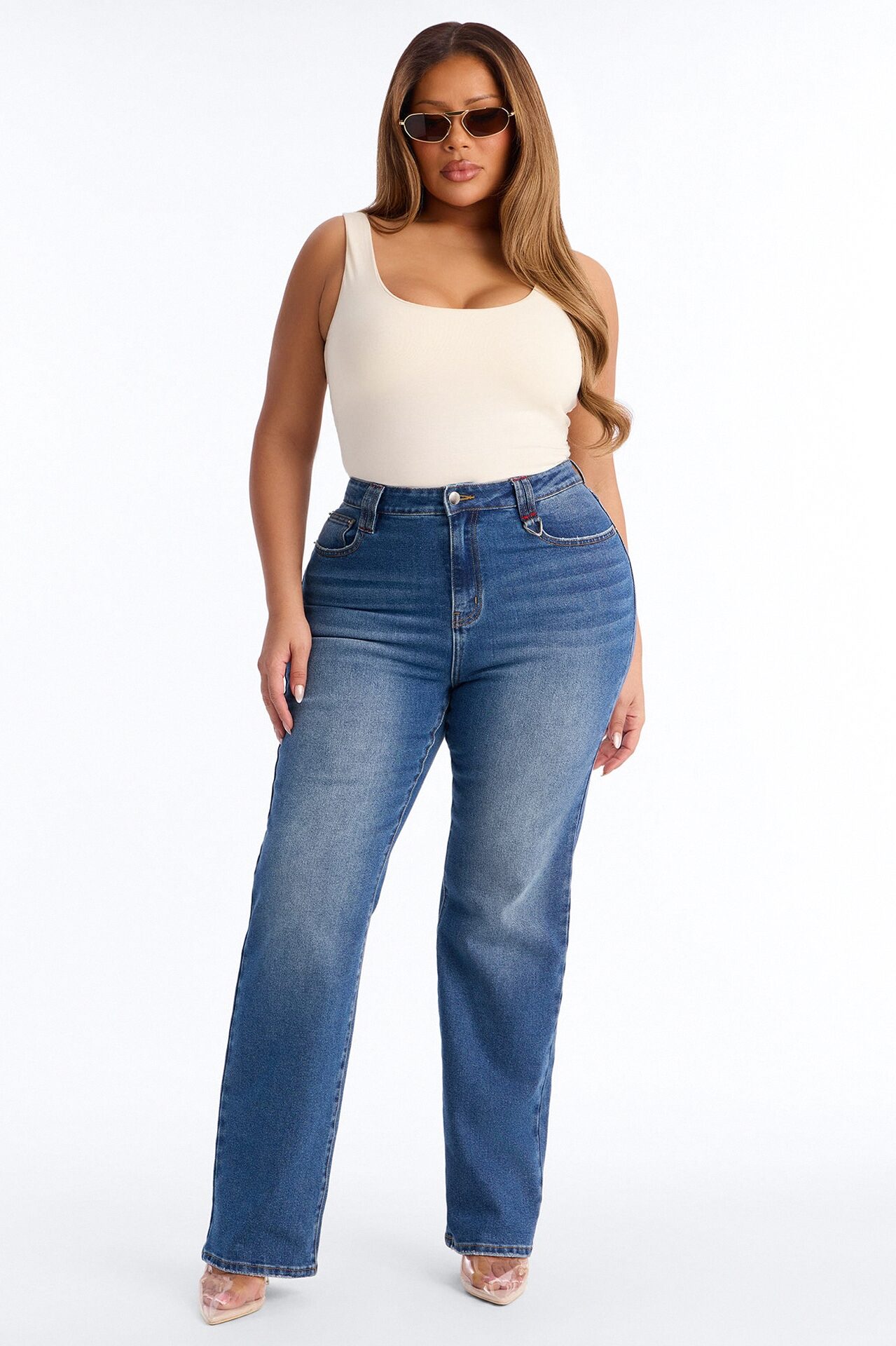 Little Havana Stretch Straight Leg Jeans - Dark Wash