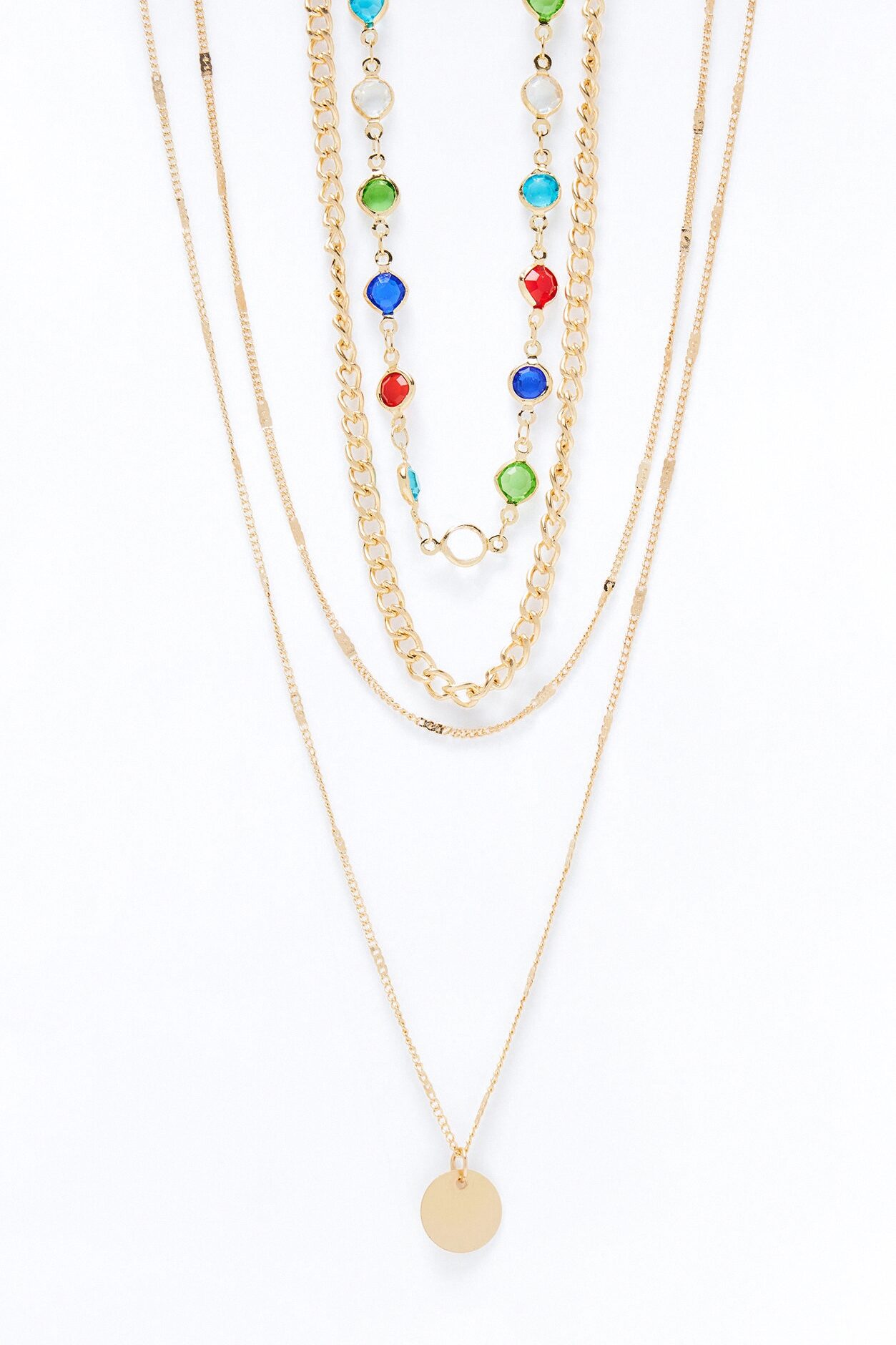 Pure Radiance Layered Neckalce - Gold/Multi