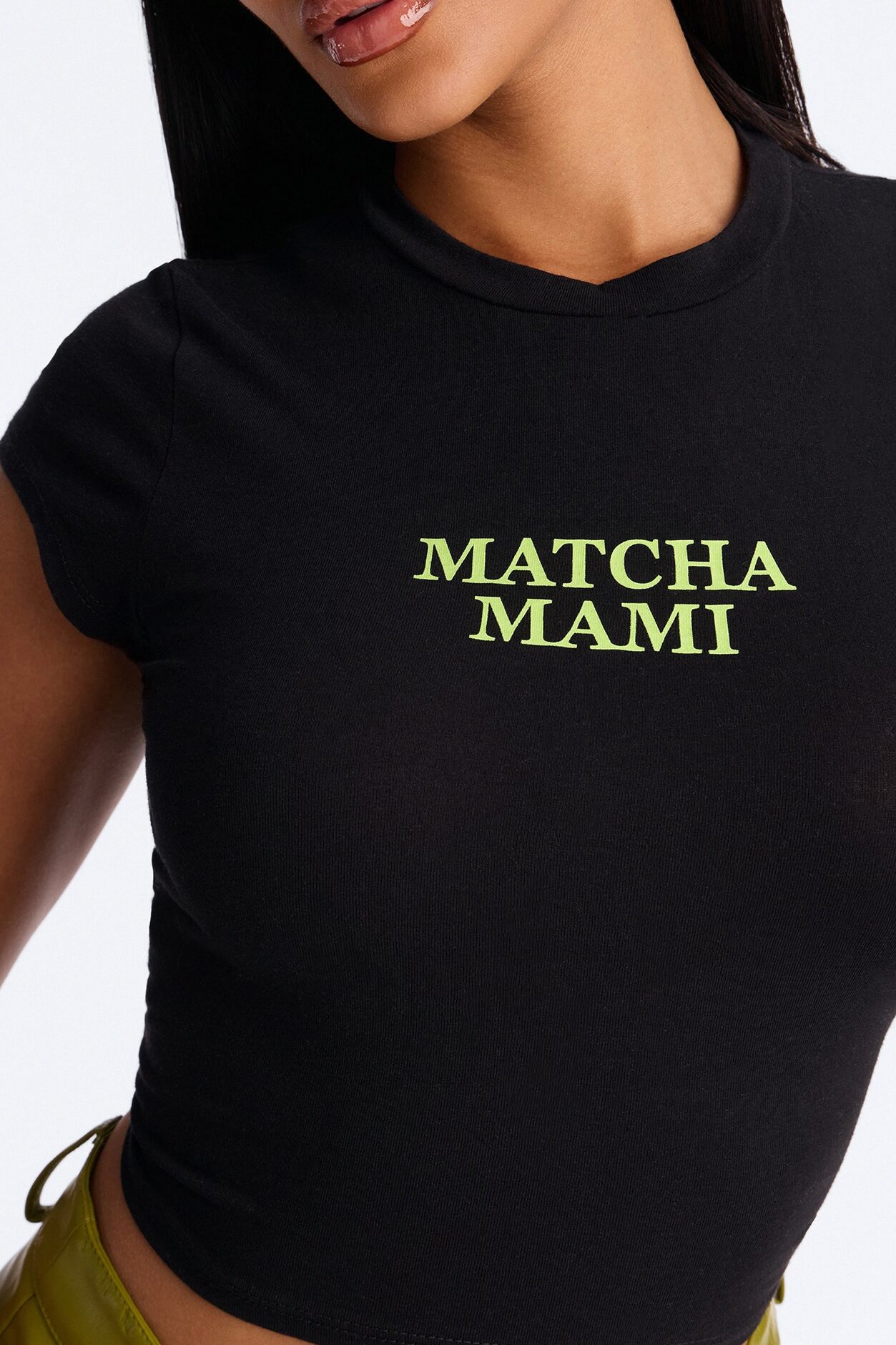 Matcha Babe Baby Tee - Black