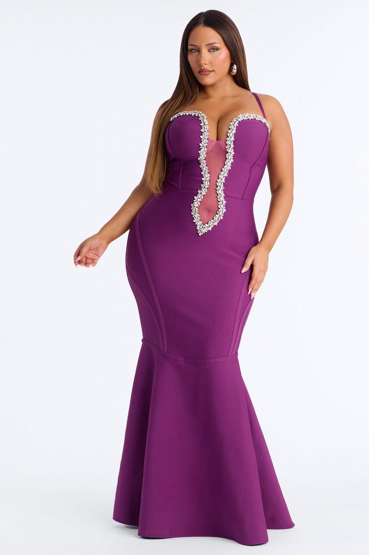 All The Stars Mermaid Bandage Gown - Purple