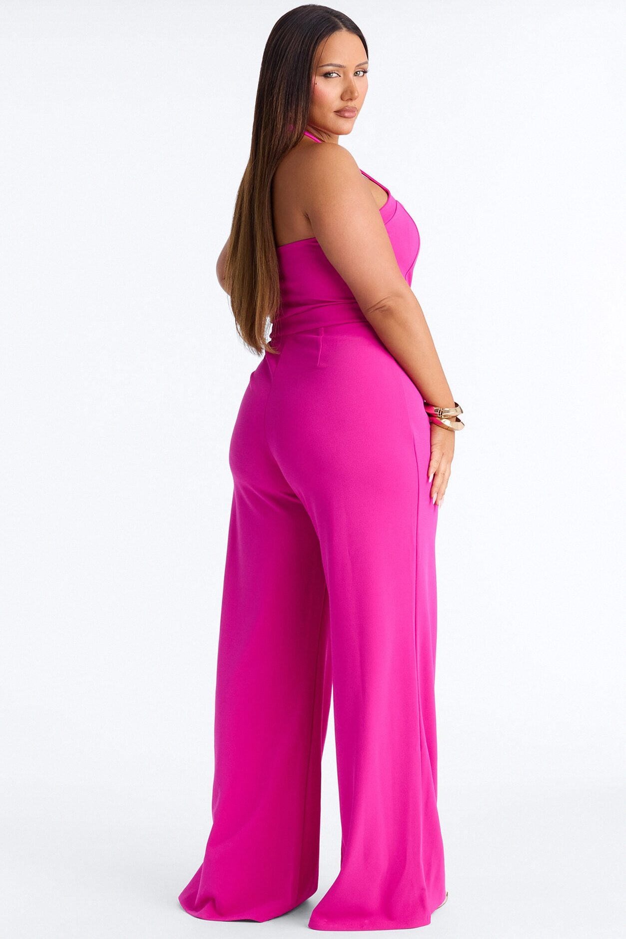 Cater To Me Jumpsuit - Fuchsia