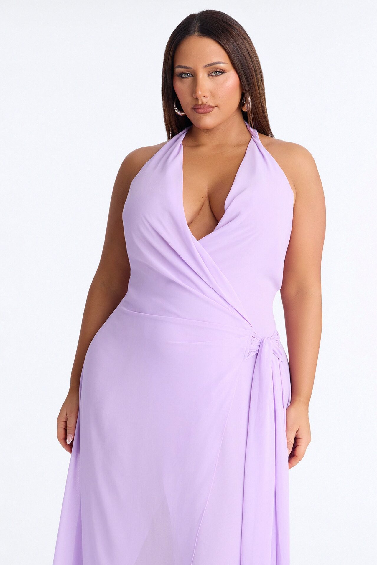 Allyson Chiffon Wrap Maxi Dress - Lavender
