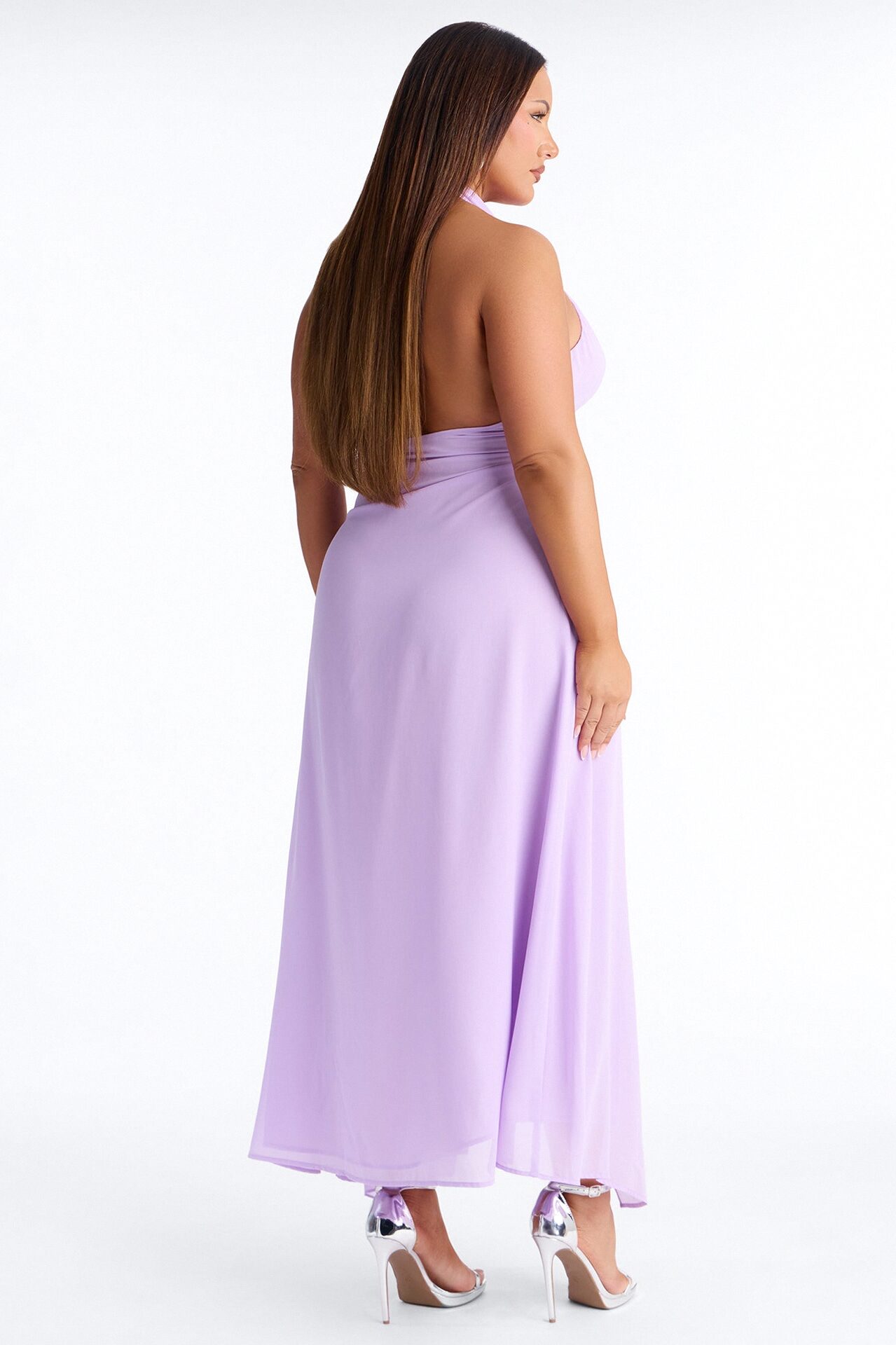 Allyson Chiffon Wrap Maxi Dress - Lavender