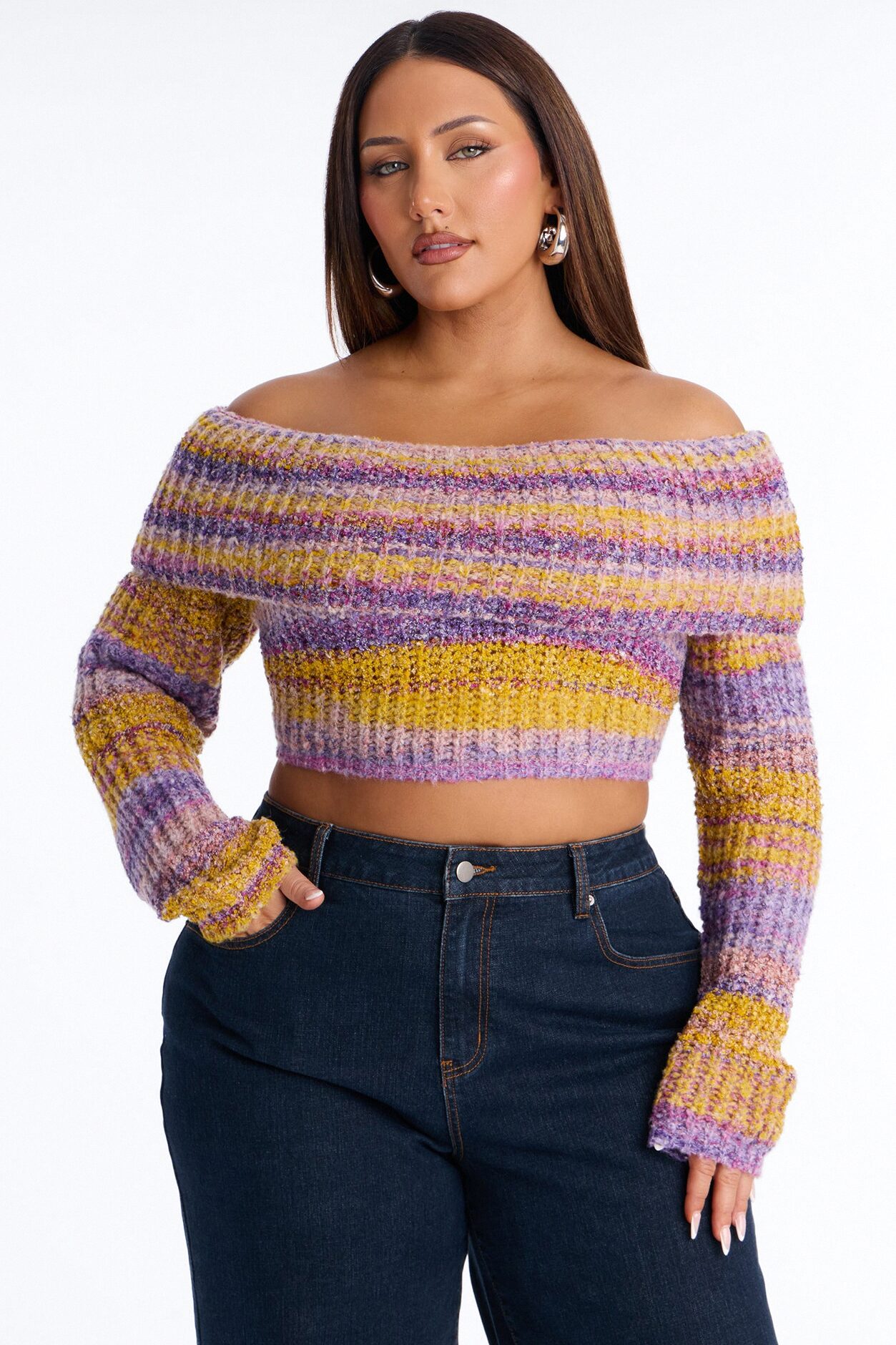 Autumn Leaves Off Shoulder Sweater - Butter Yellow