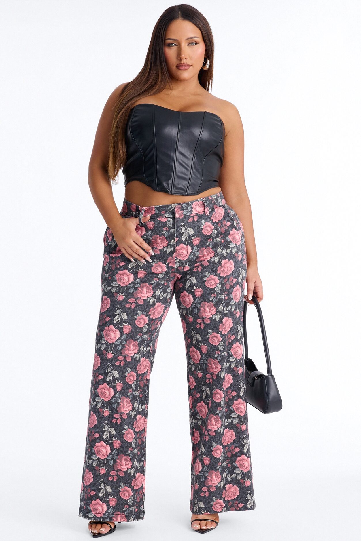 Garden Of Love Trouser Wide Leg Jeans - Black/combo