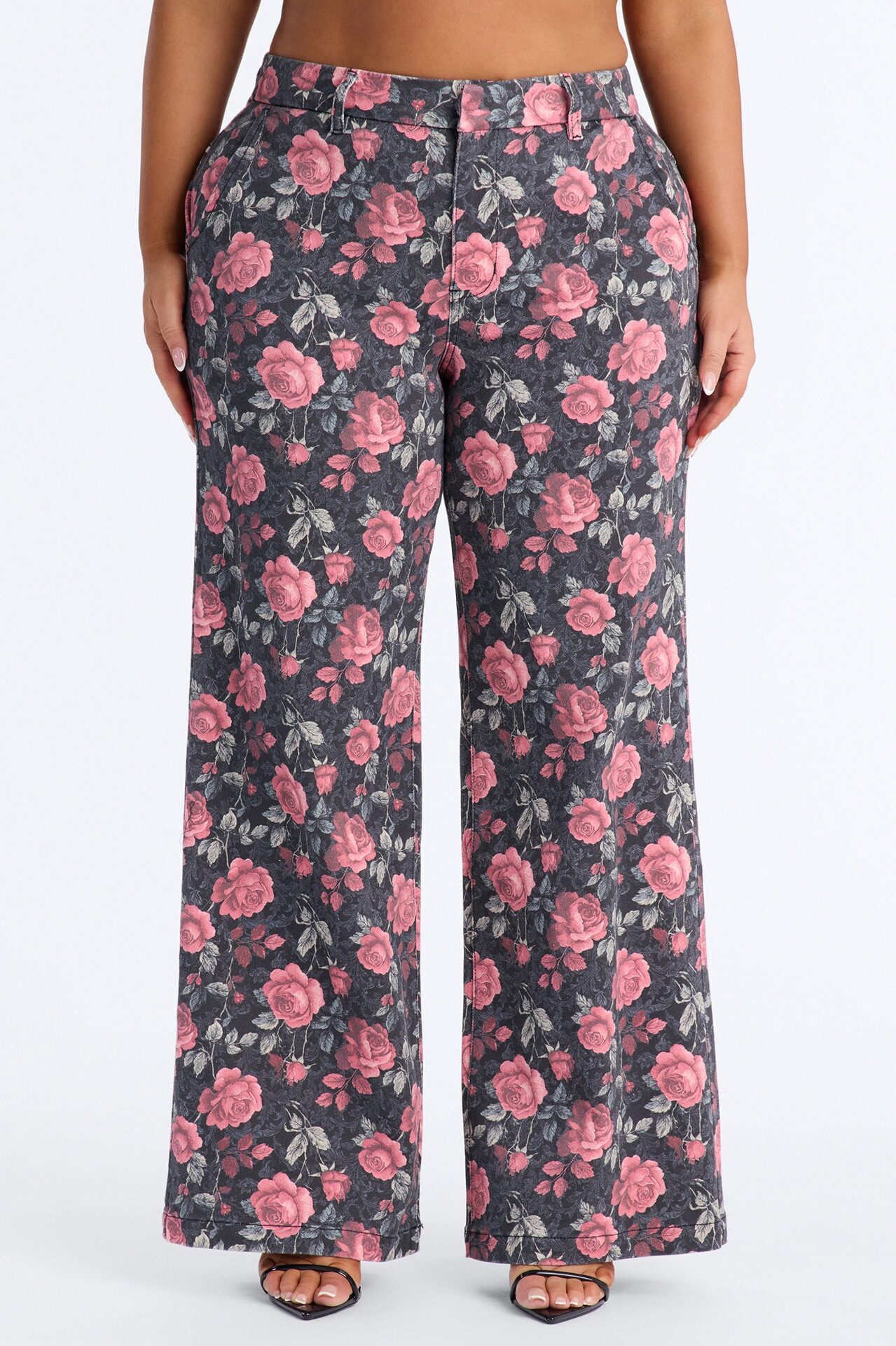Garden Of Love Trouser Wide Leg Jeans - Black/combo