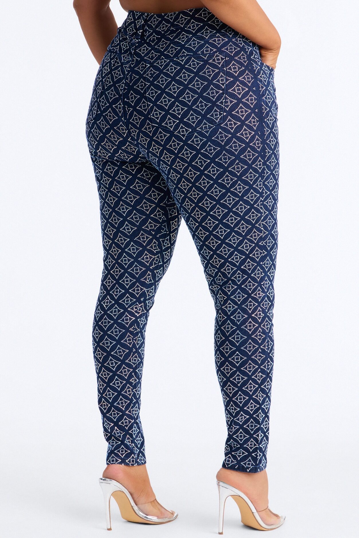 Radiant Energy Embellished Stretch Skinny Jeans - Dark Denim