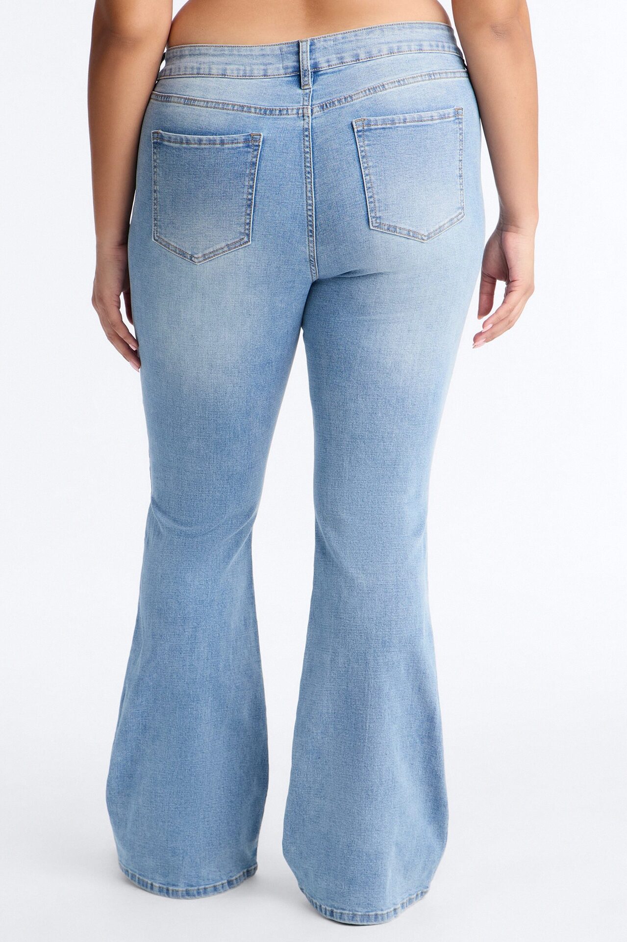 Broke The Rules Compression Stretch Low Rise Bootcut Jeans - Medium Wash