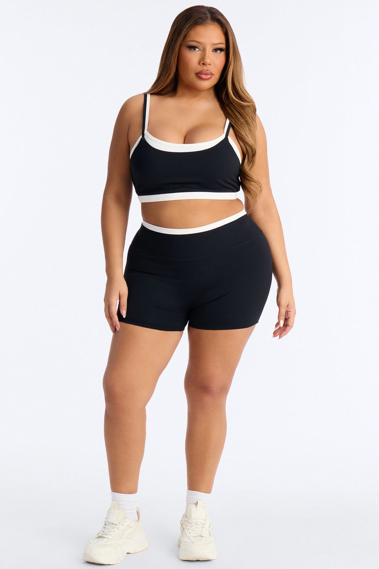 Workout Cutie Double Layered Biker Short Set - Black