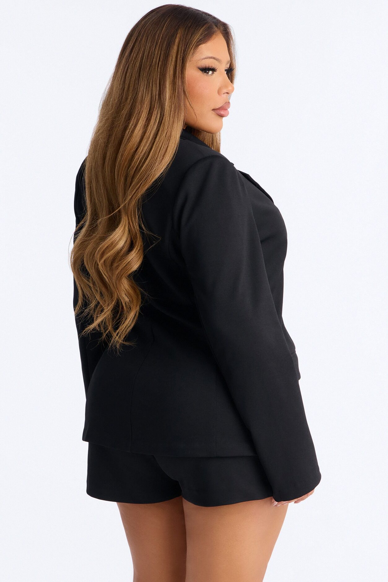 Bright Intentions Blazer Short Set - Black