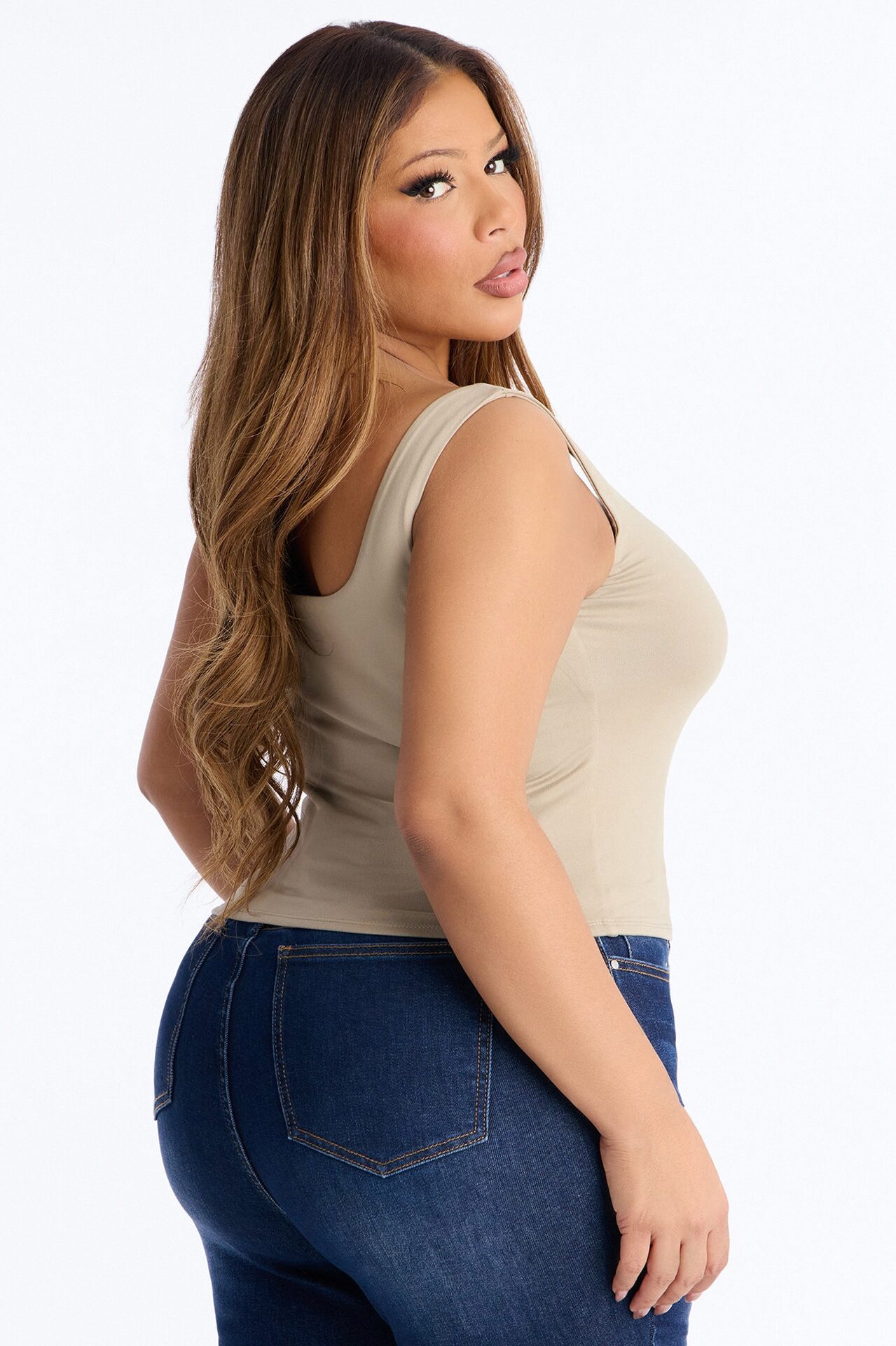 Quinn Double Lined Tank Top - Olive