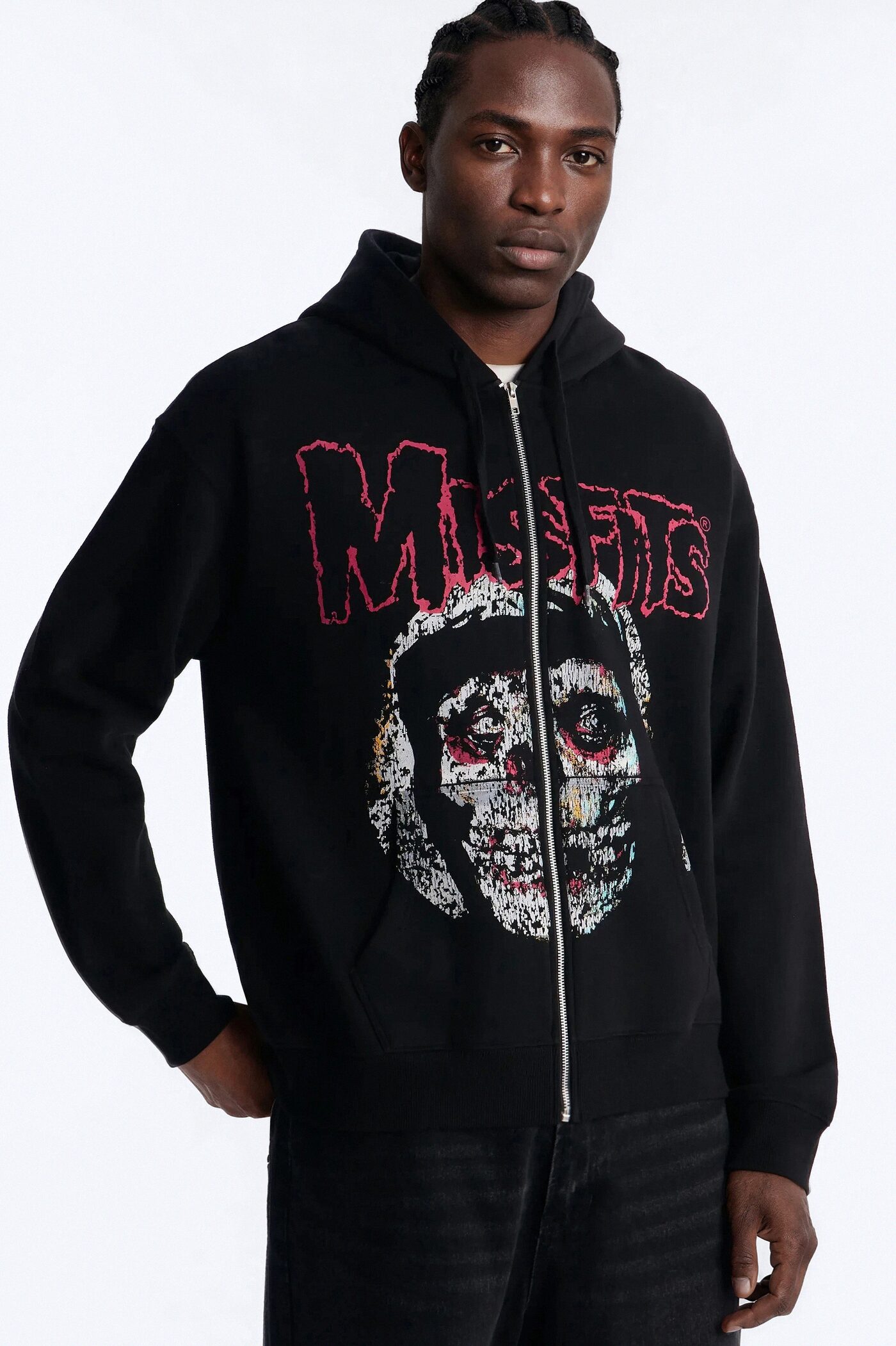 MIsfits Vintage Zip Hoodie - Black Wash