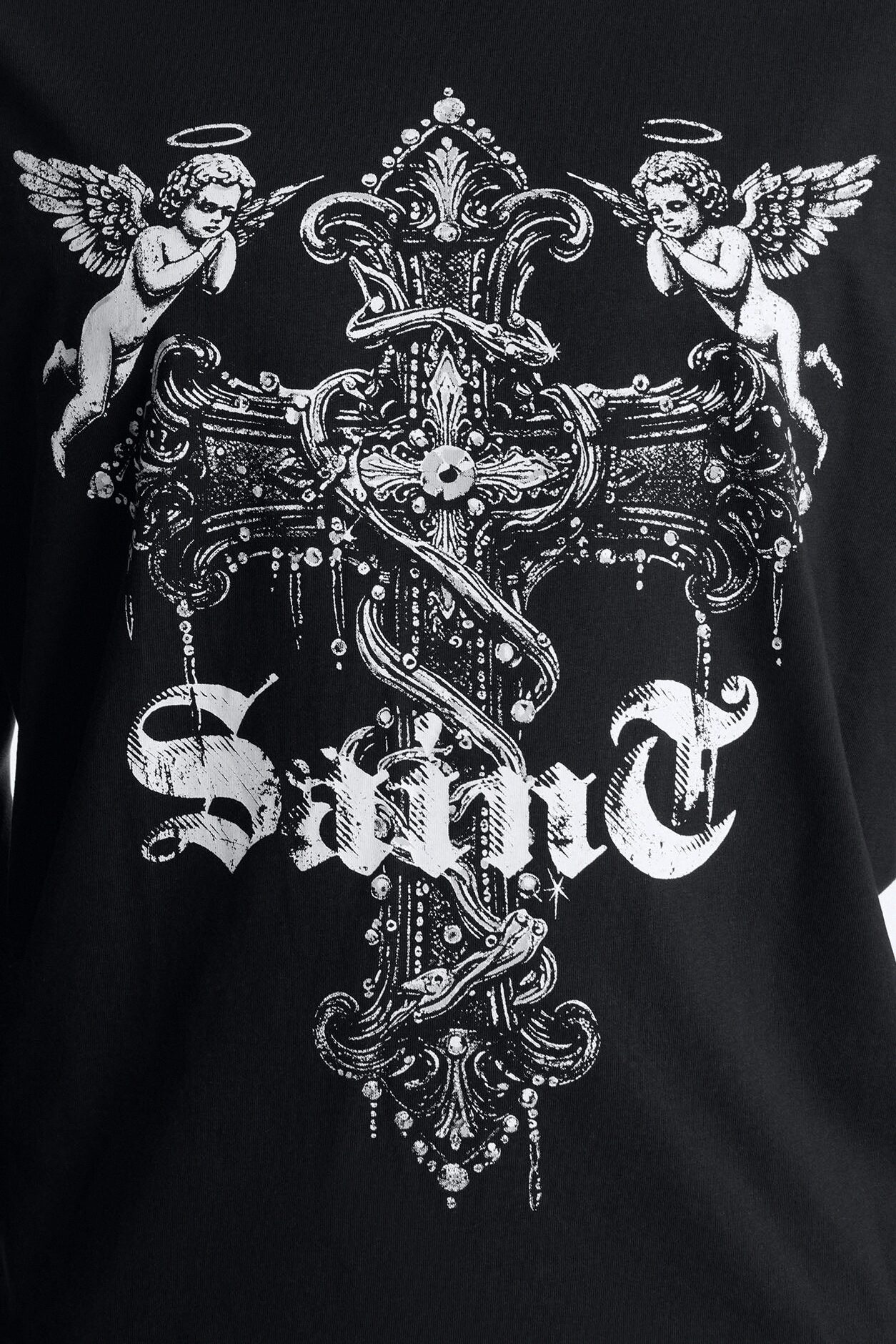 Saints Protect Me Oversized Short Sleeve Tee - Black