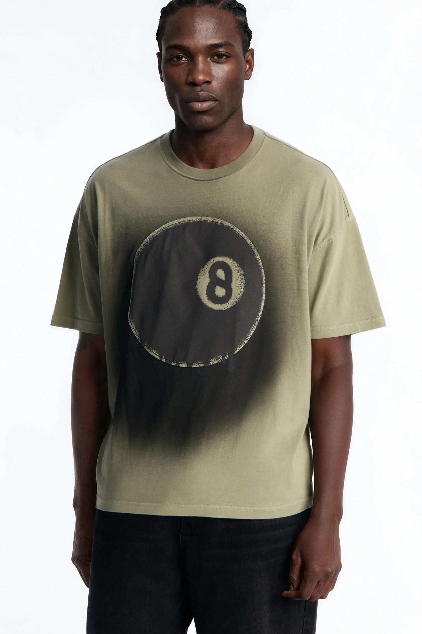Fading Out 8 Ball Short Sleeve Tee - Olive